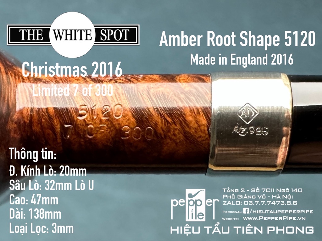 Dunhill Christmas 2016 - “Godfather Drosselmeyer” - Amber Root - Shape 5120 - No.7 of 300 - Made in England 2016