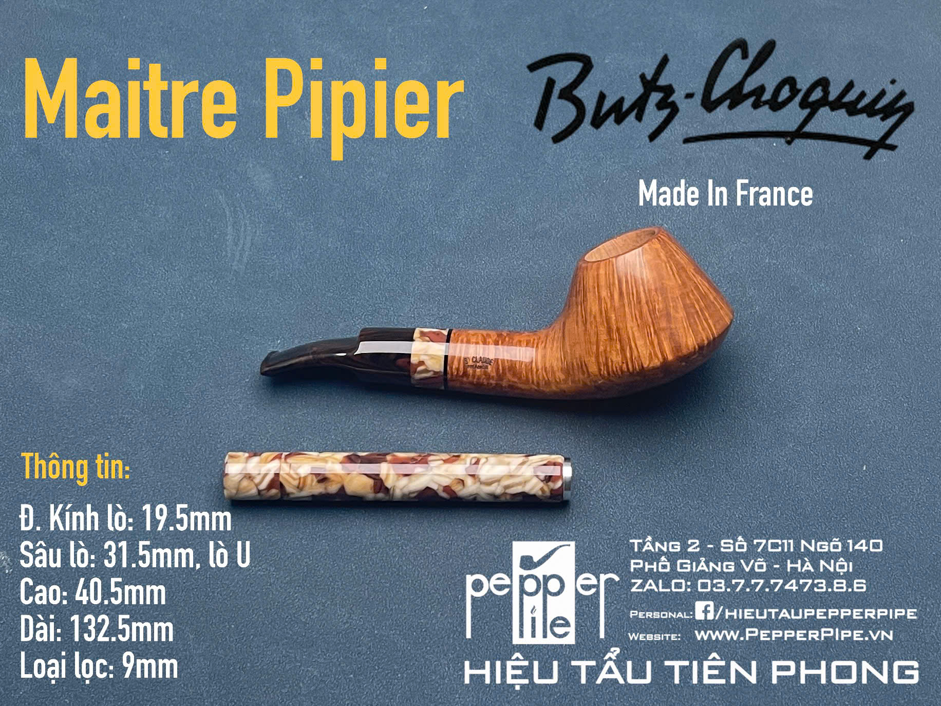 Butz Choquin Maitre Pipier With Tamper