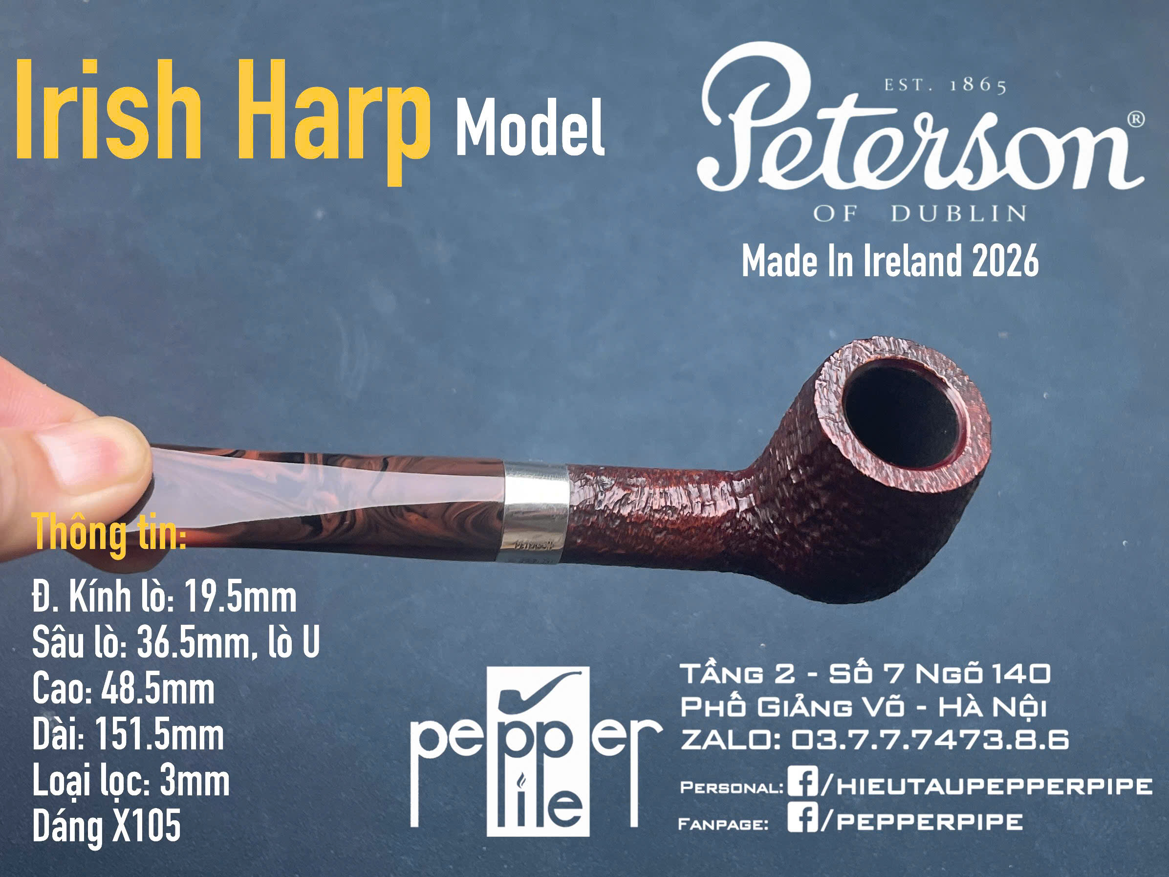 Peterson Irish Harp Sandblasted Shape X105
