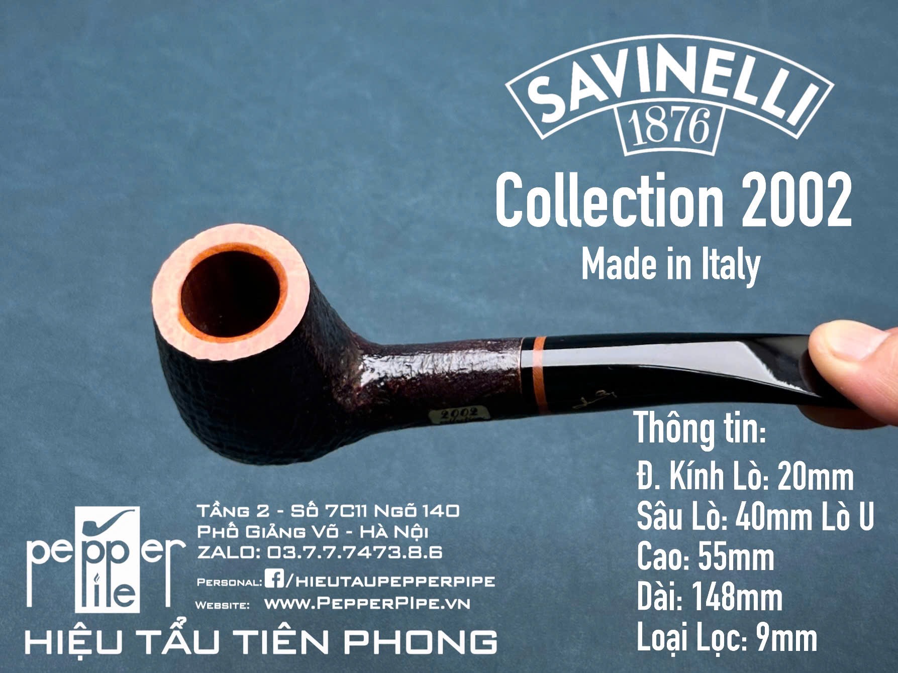 Savinelli Collection 2002 - Sandblasted - Made in Italy