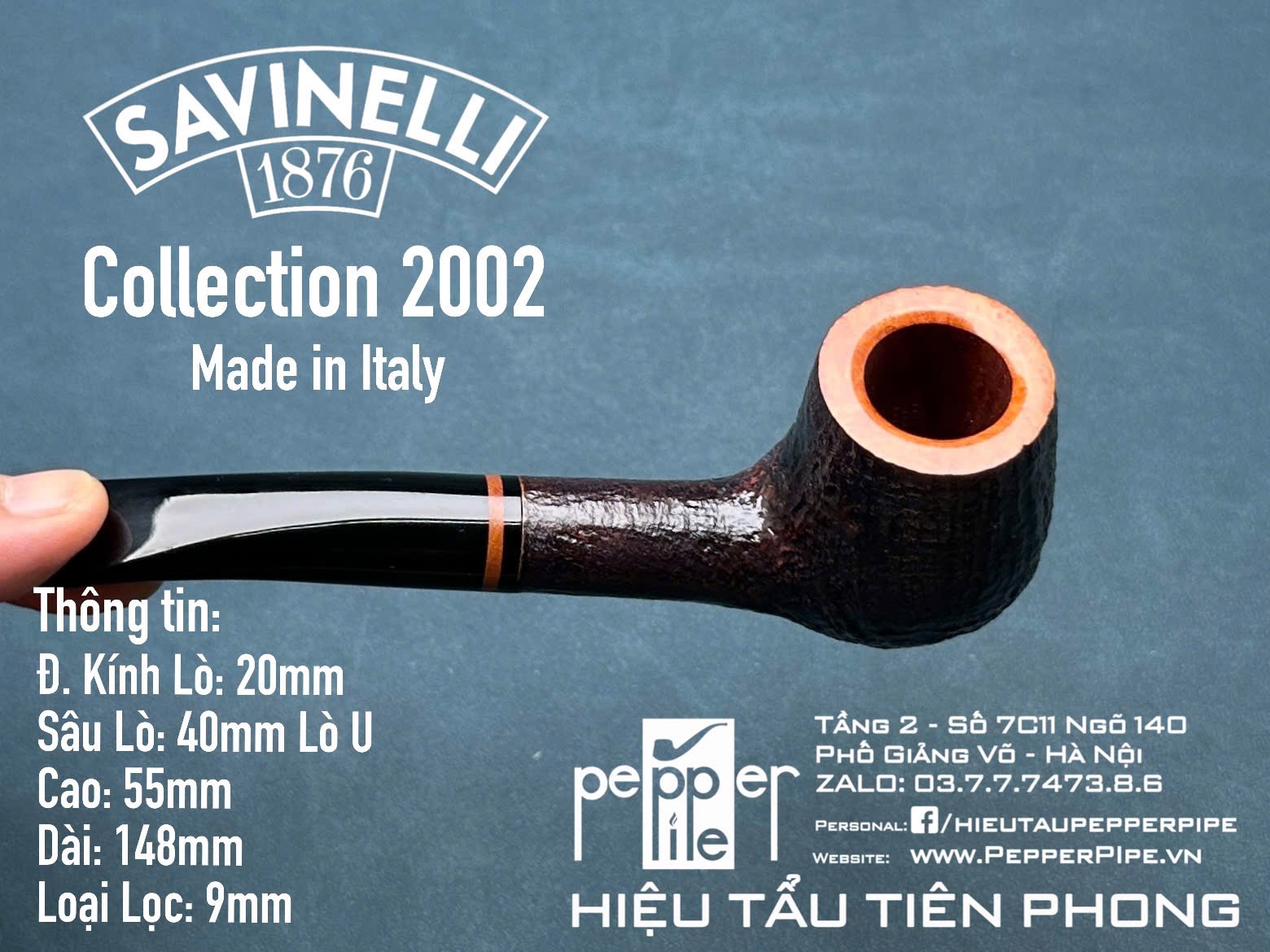 Savinelli Collection 2002 - Sandblasted - Made in Italy