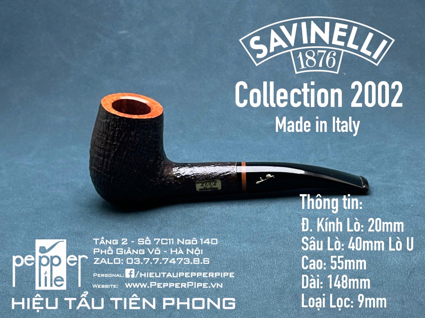 Savinelli Collection 2002 - Sandblasted - Made in Italy