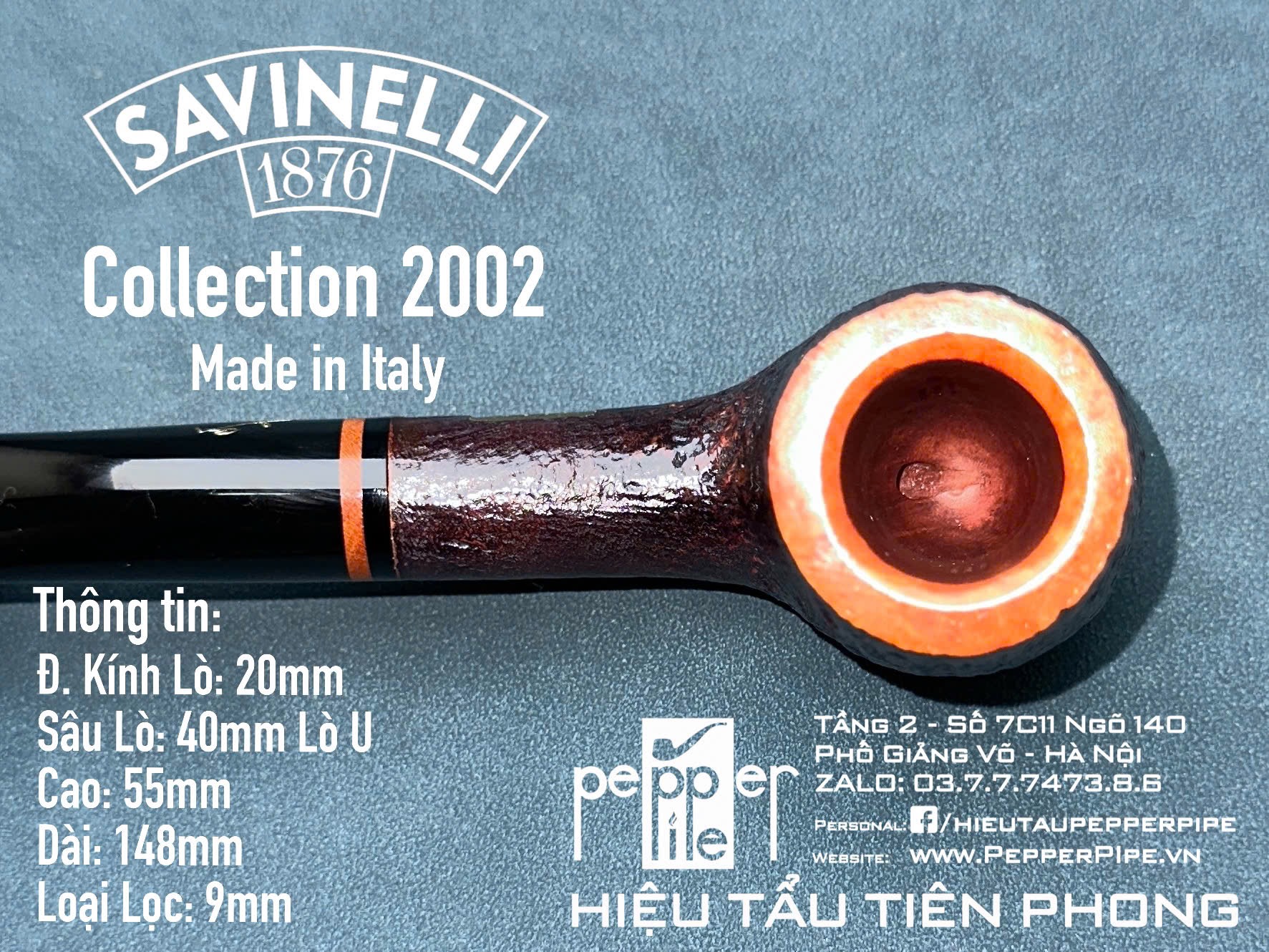 Savinelli Collection 2002 - Sandblasted - Made in Italy
