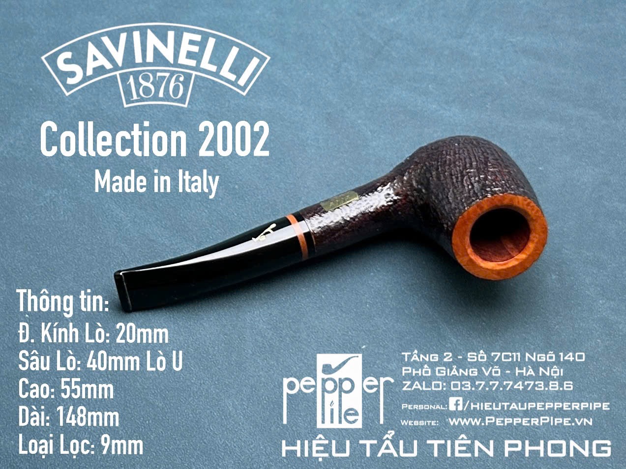 Savinelli Collection 2002 - Sandblasted - Made in Italy