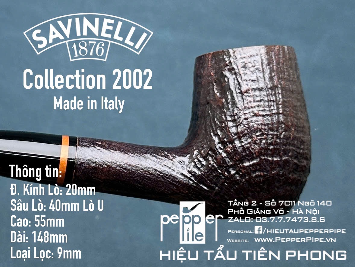 Savinelli Collection 2002 - Sandblasted - Made in Italy