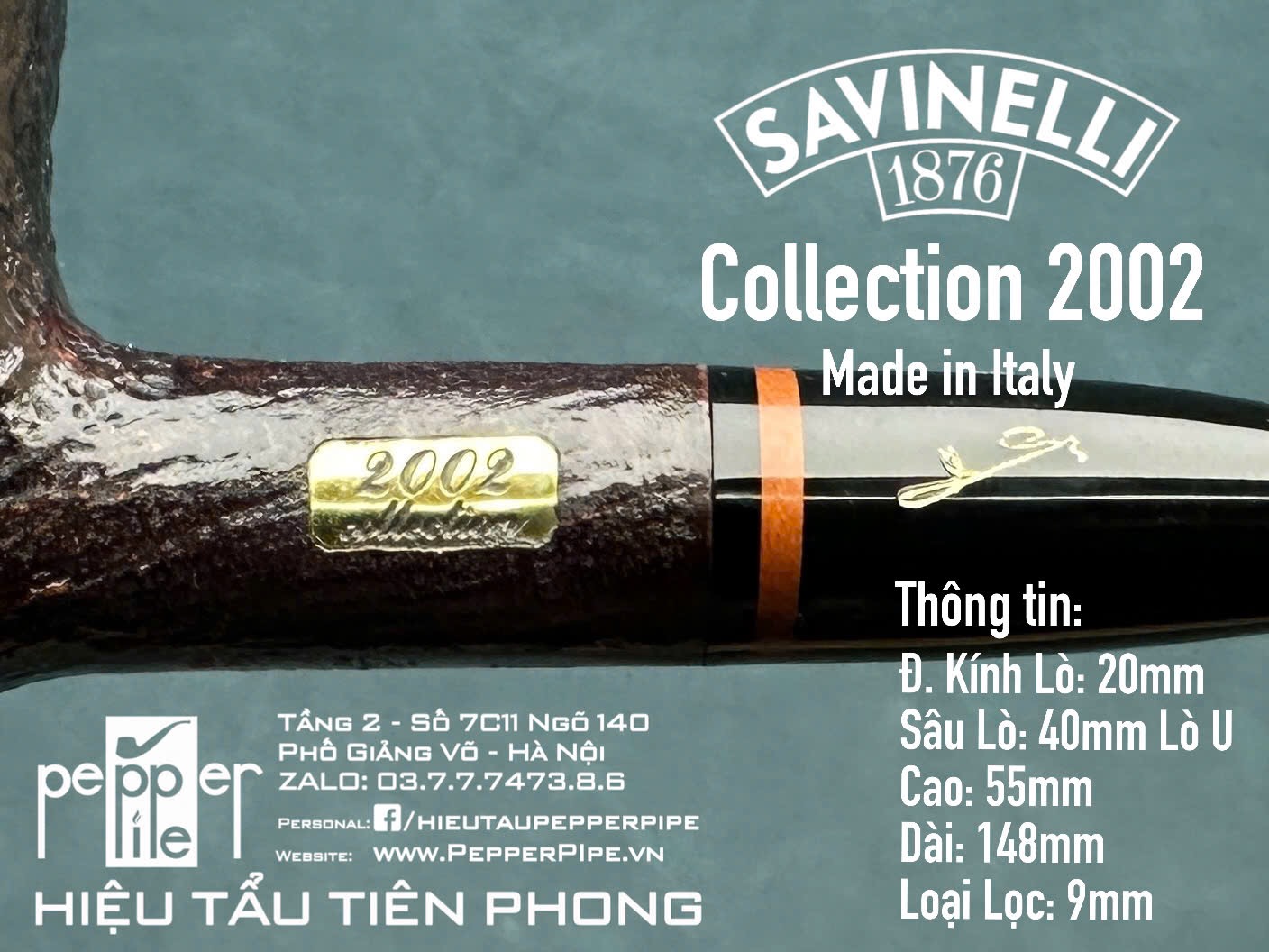 Savinelli Collection 2002 - Sandblasted - Made in Italy
