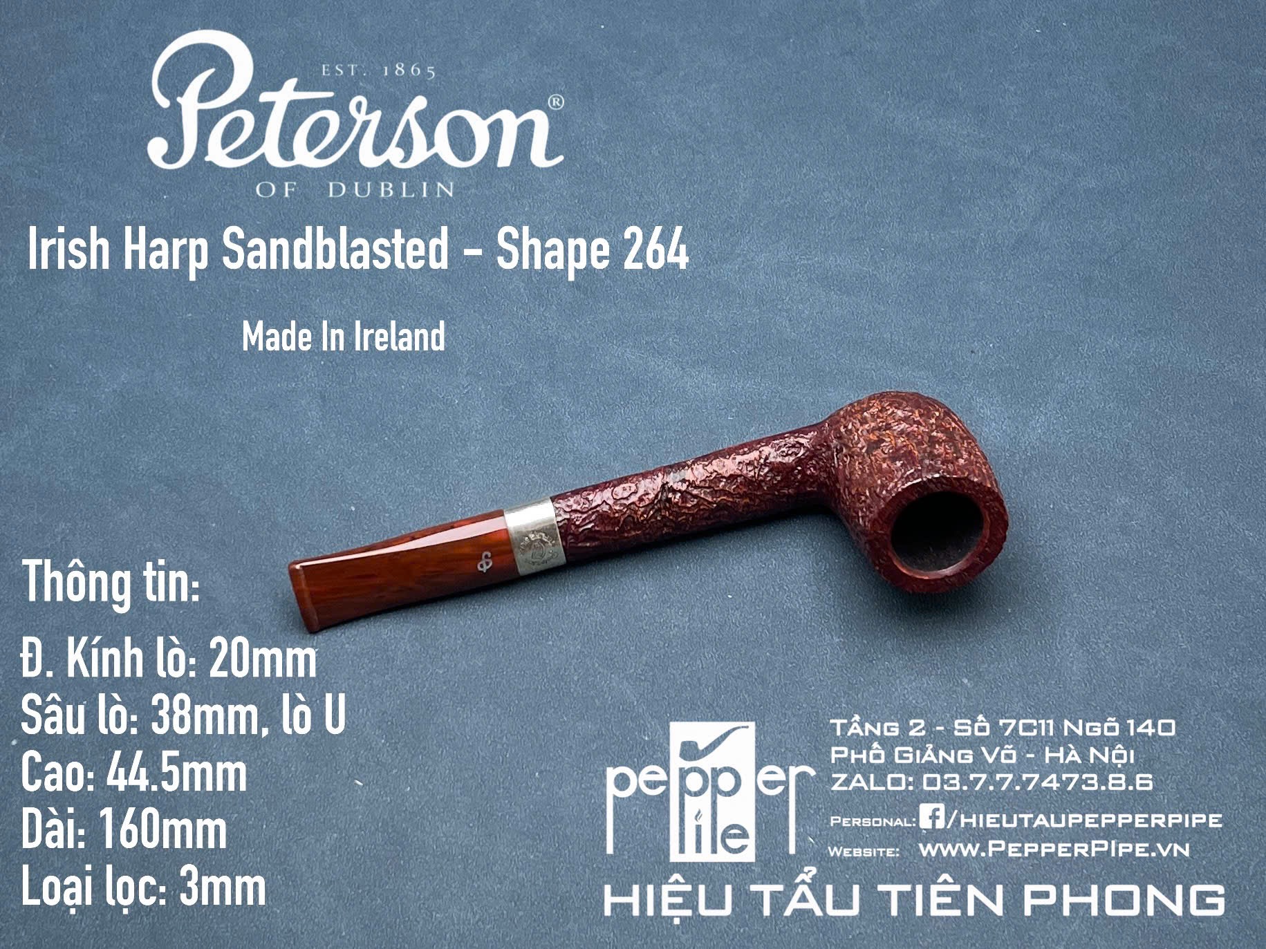 Peterson Irish Harp Sandblasted Shape 264