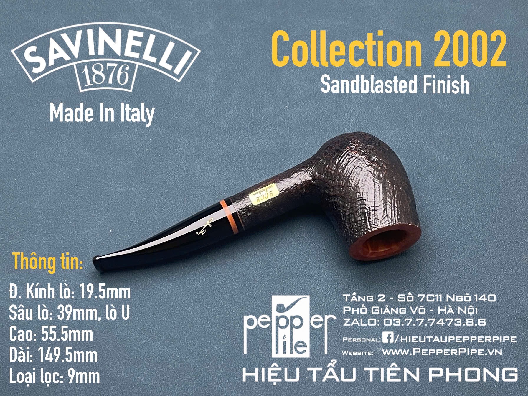 Savinelli Collection 2002 Sandblasted