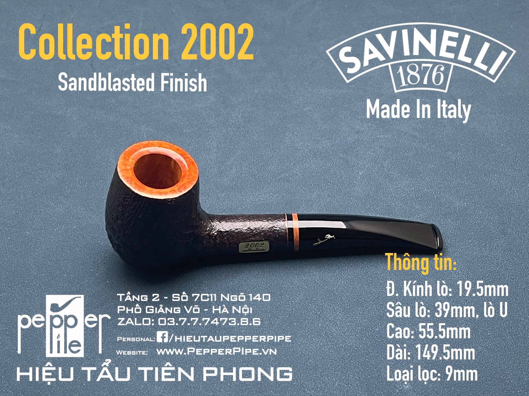 Savinelli Collection 2002 Sandblasted