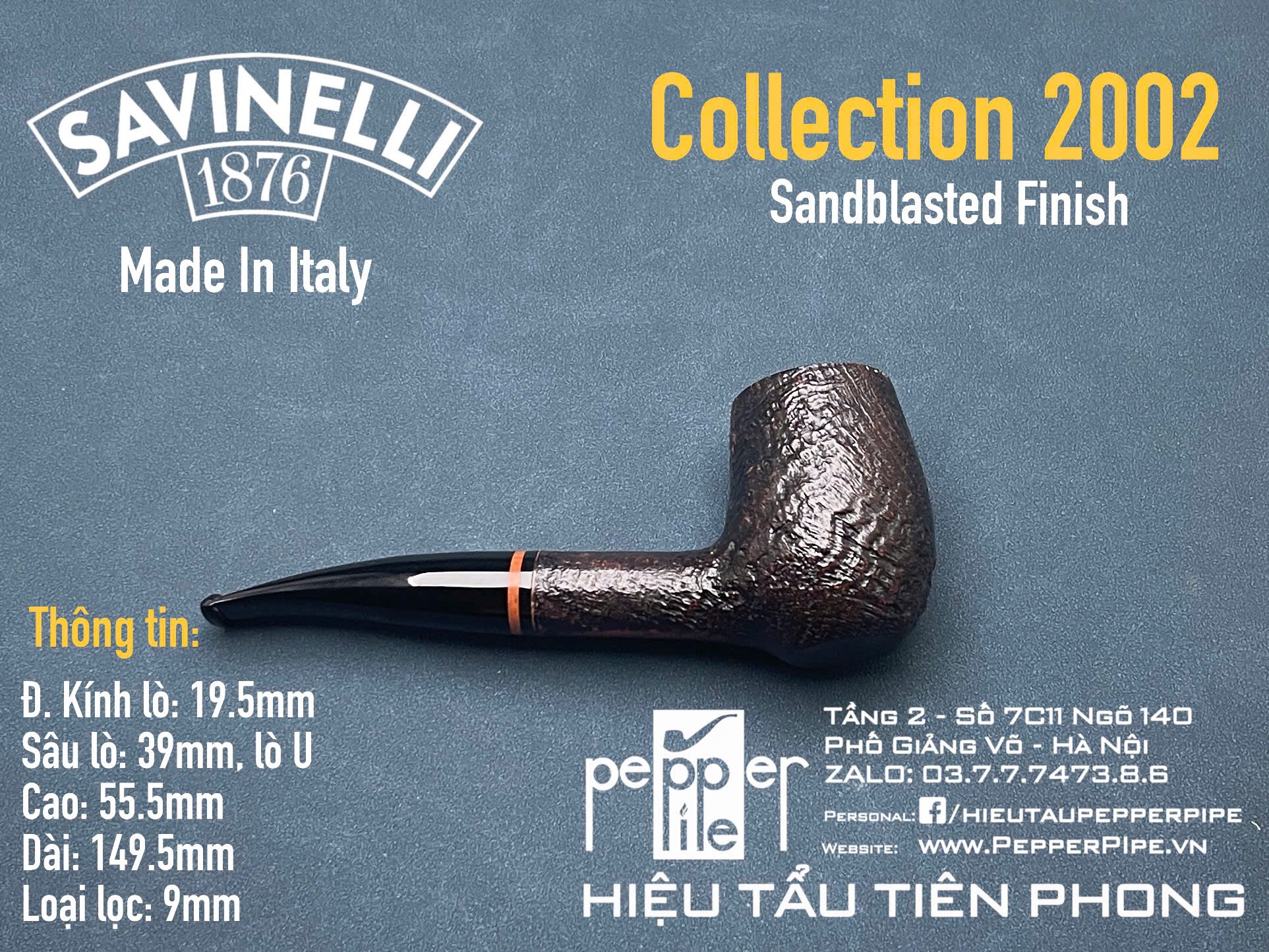 Savinelli Collection 2002 Sandblasted