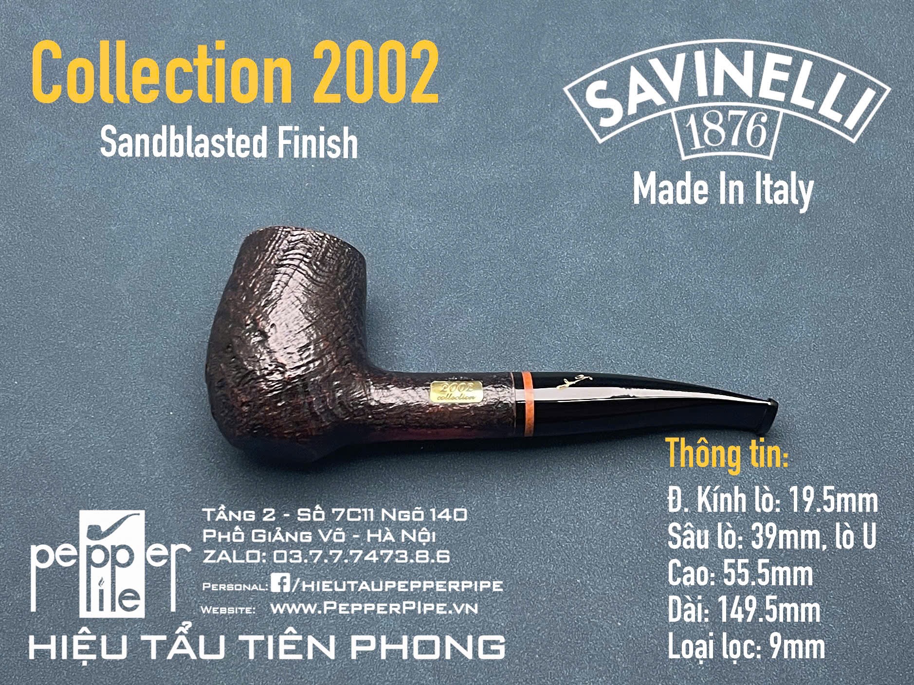 Savinelli Collection 2002 Sandblasted