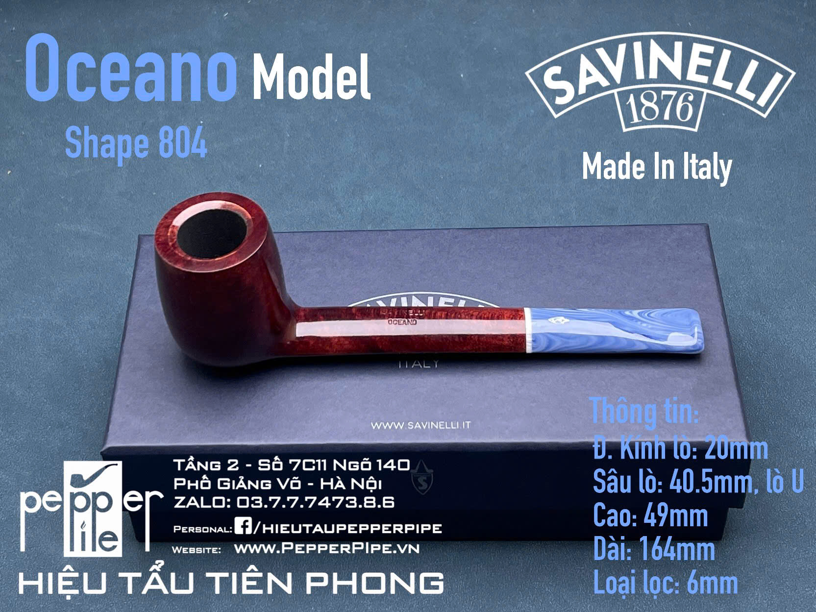 Savinelli Oceano Smooth Shape 804