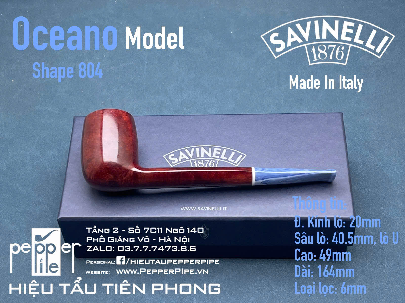 Savinelli Oceano Smooth Shape 804