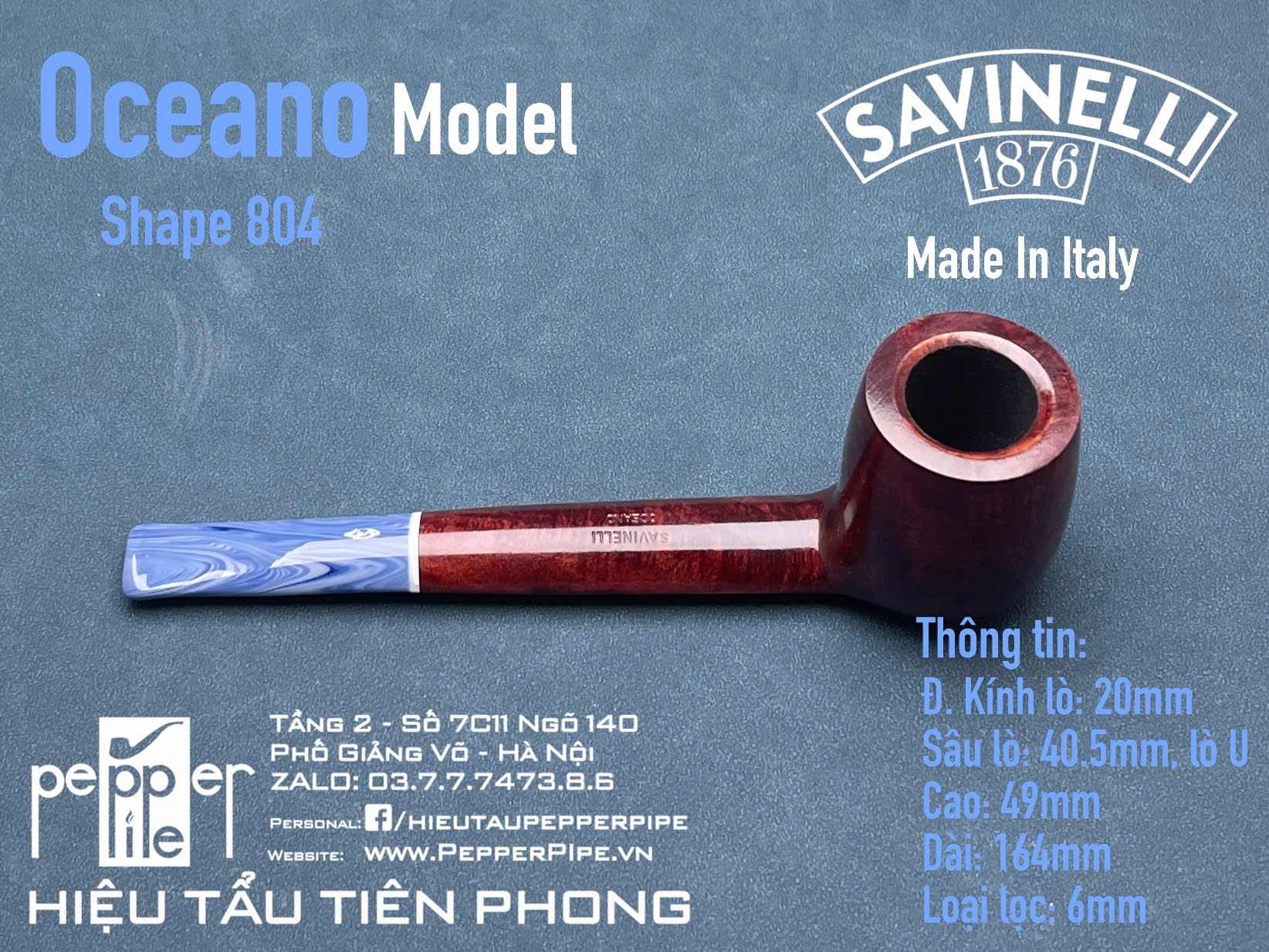 Savinelli Oceano Smooth Shape 804