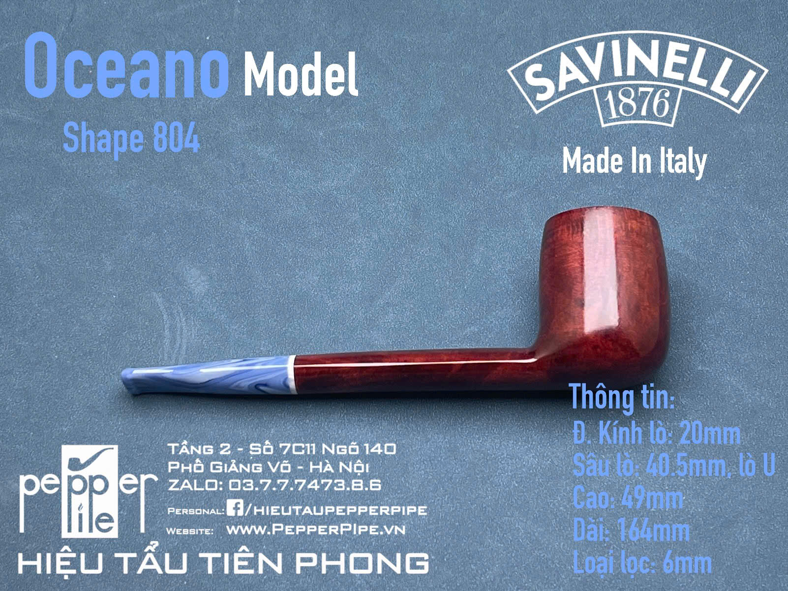Savinelli Oceano Smooth Shape 804