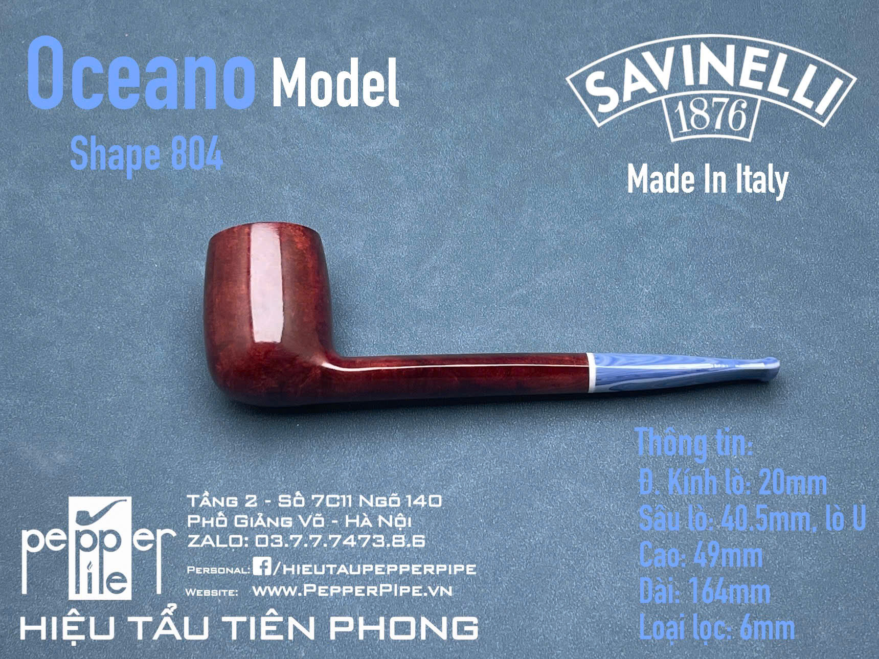 Savinelli Oceano Smooth Shape 804