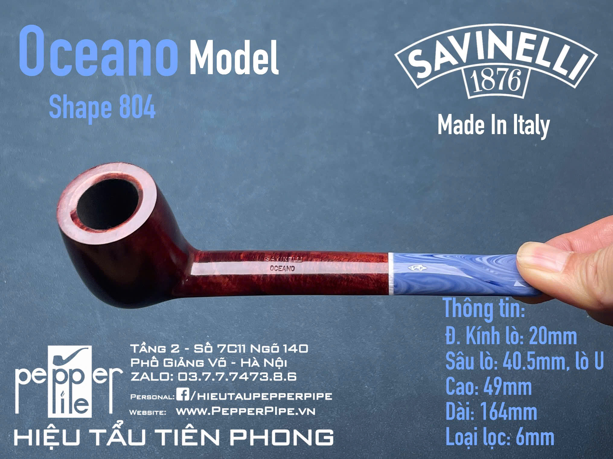 Savinelli Oceano Smooth Shape 804