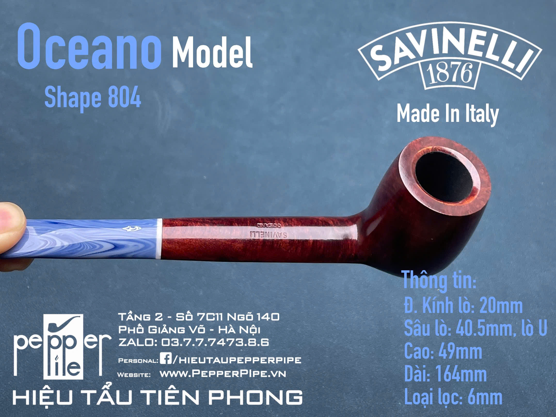 Savinelli Oceano Smooth Shape 804