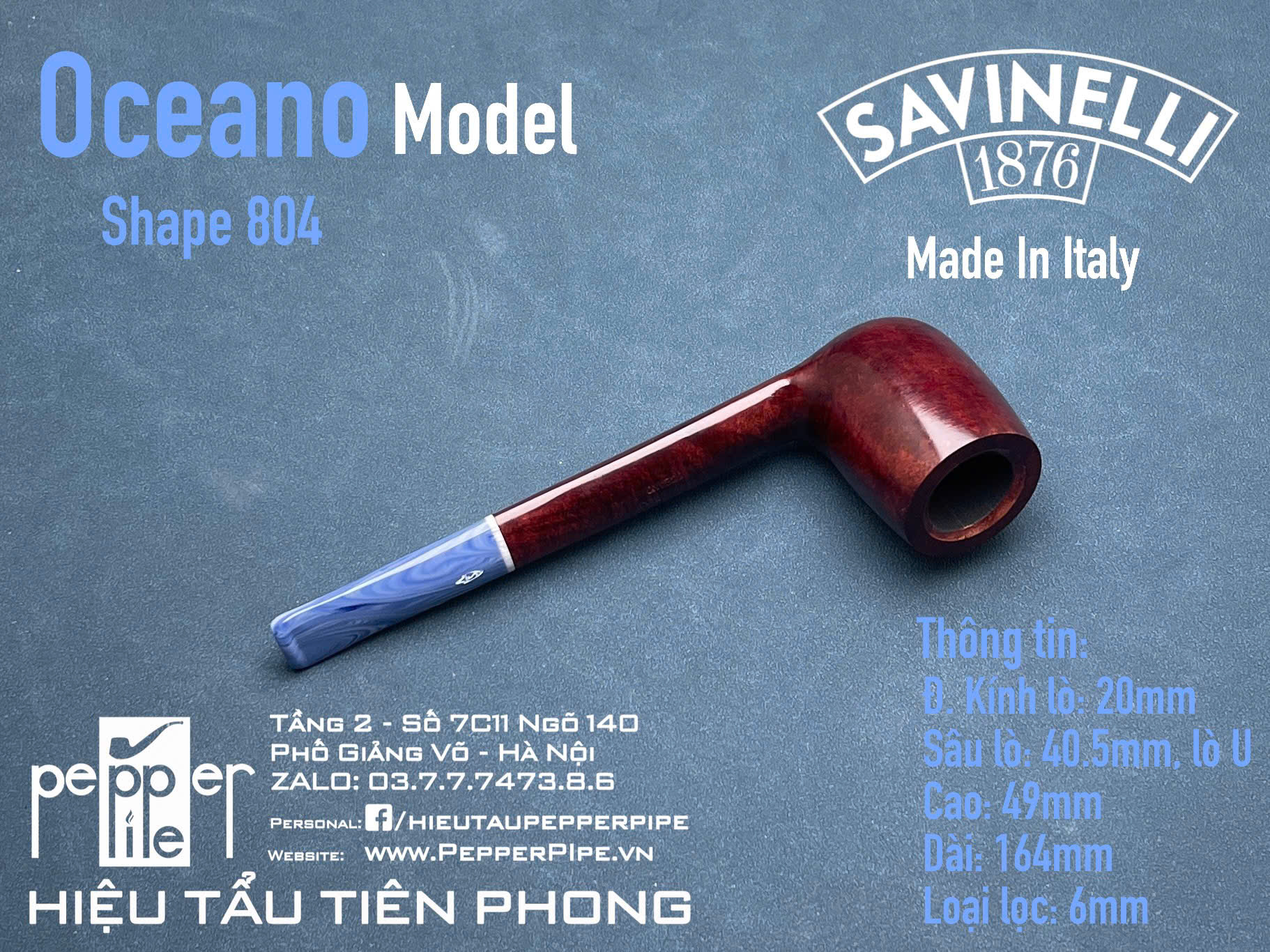 Savinelli Oceano Smooth Shape 804