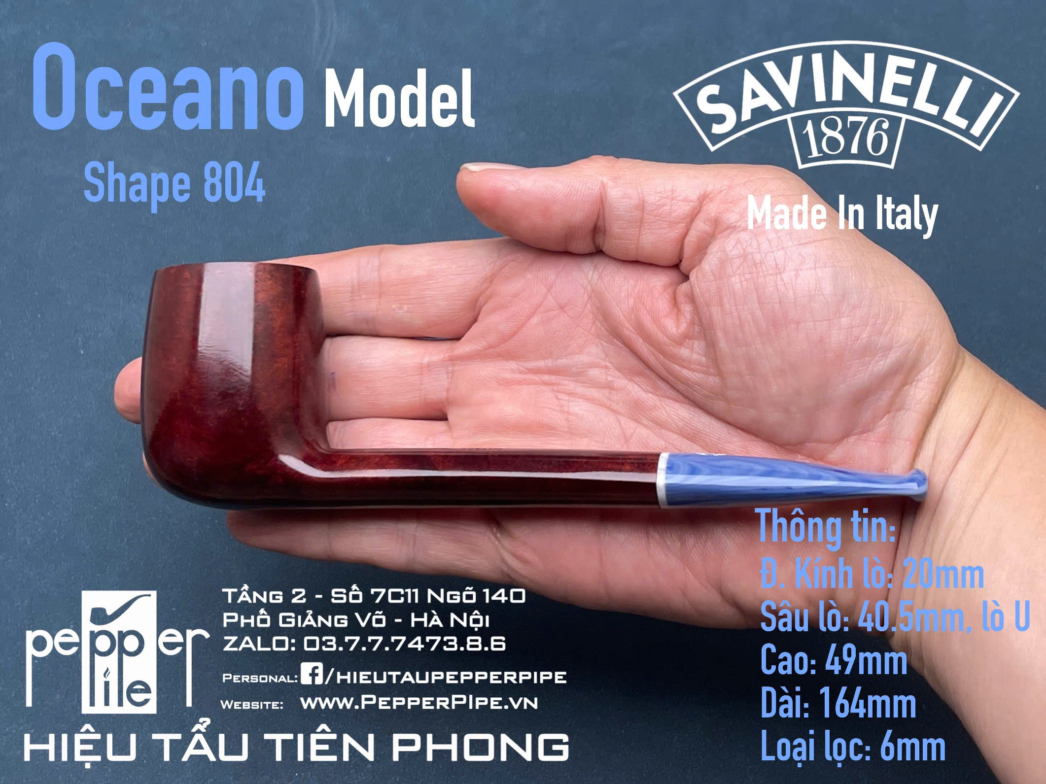 Savinelli Oceano Smooth Shape 804