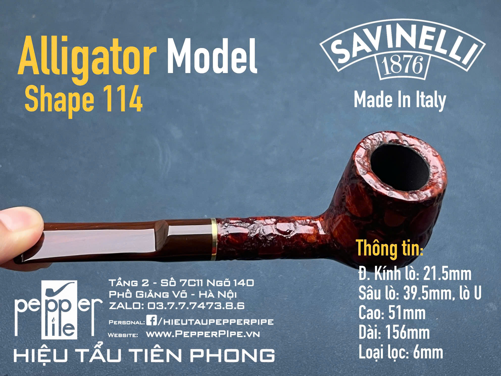 Savinelli Alligator Rustic Shape 114