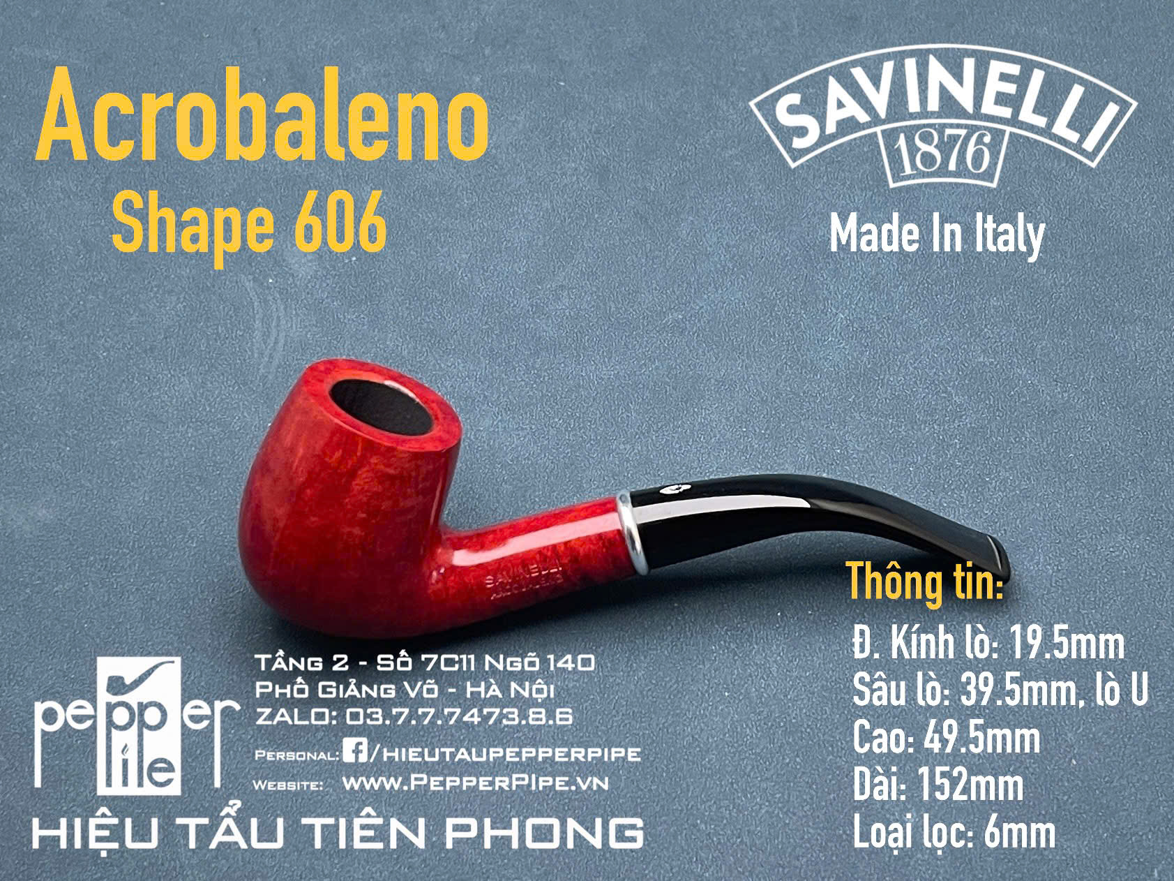 Savinelli Acrobaleno Smooth Shape 606