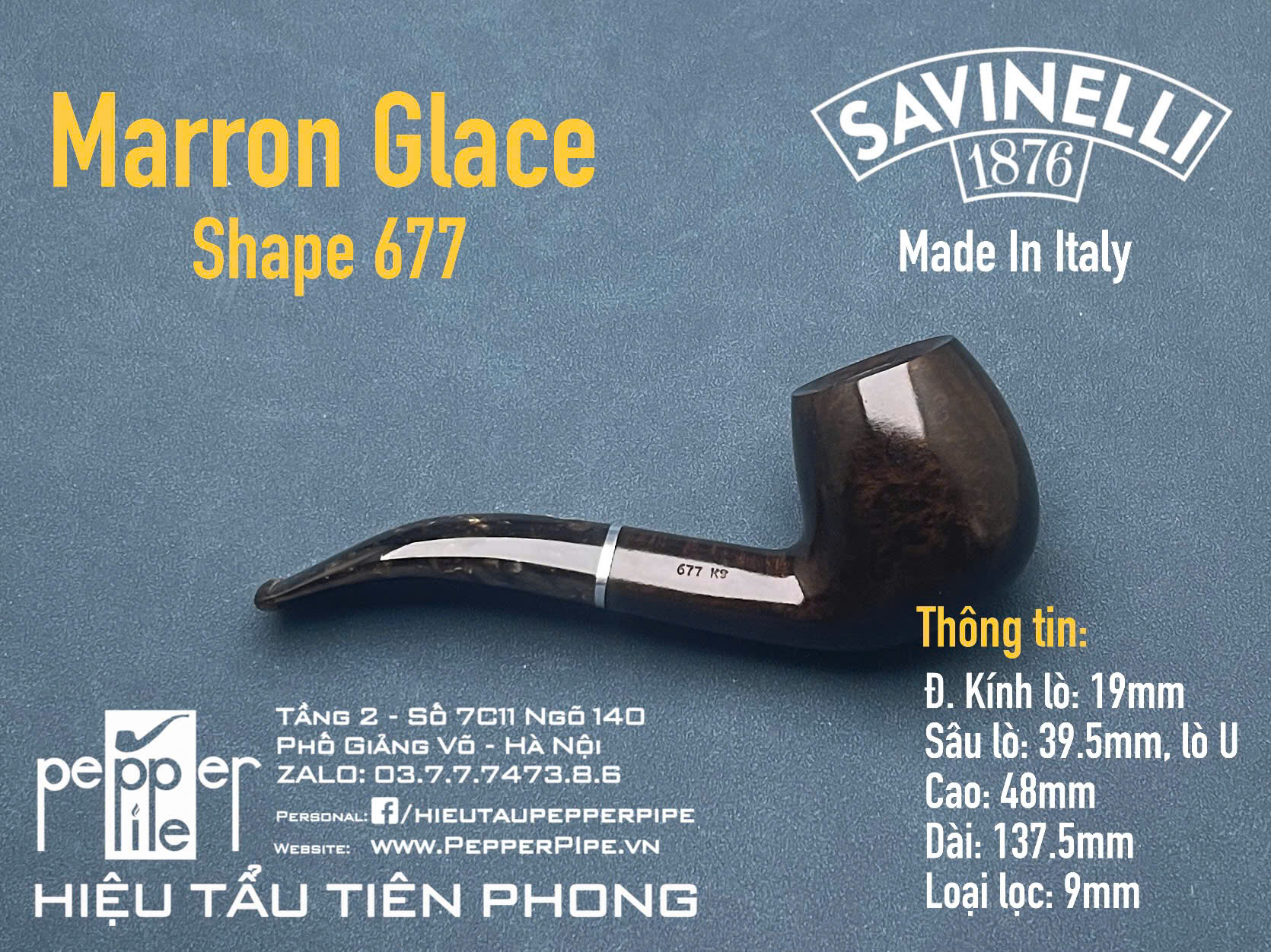 Savinelli Marron Glace Smooth Shape 677