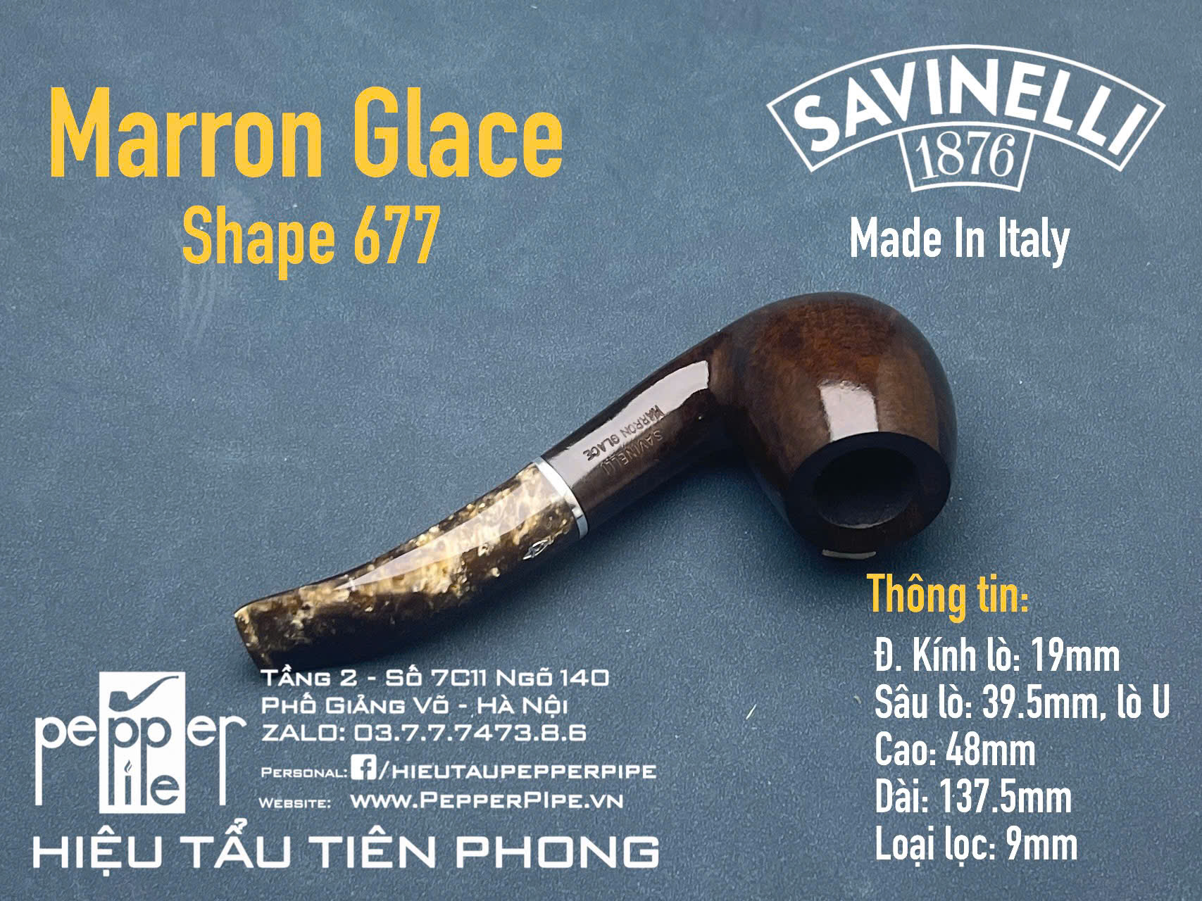 Savinelli Marron Glace Smooth Shape 677