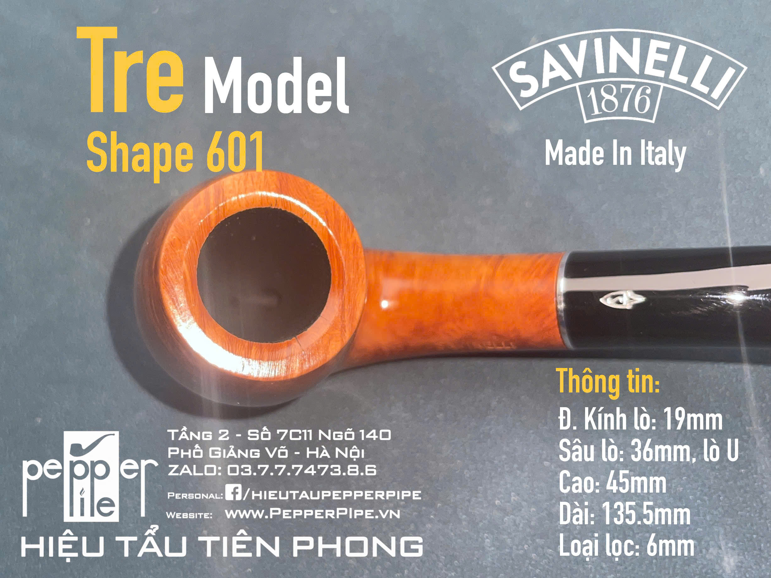 Savinelli Tre Smooth Shape 601