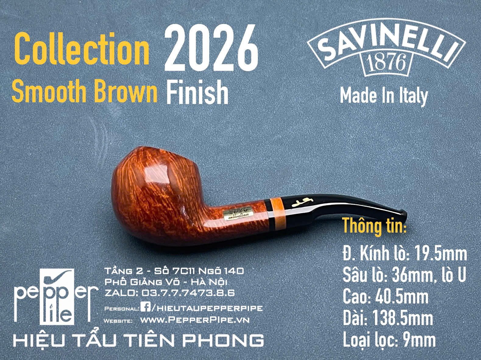 Savinelli Collection 2026 Smooth Brown
