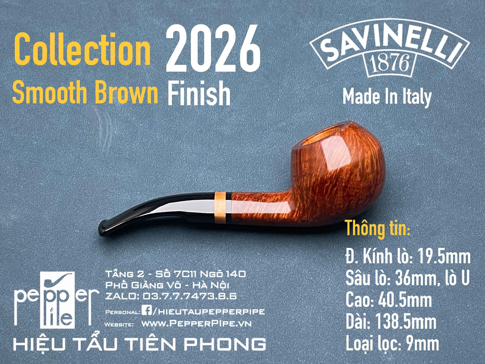 Savinelli Collection 2026 Smooth Brown