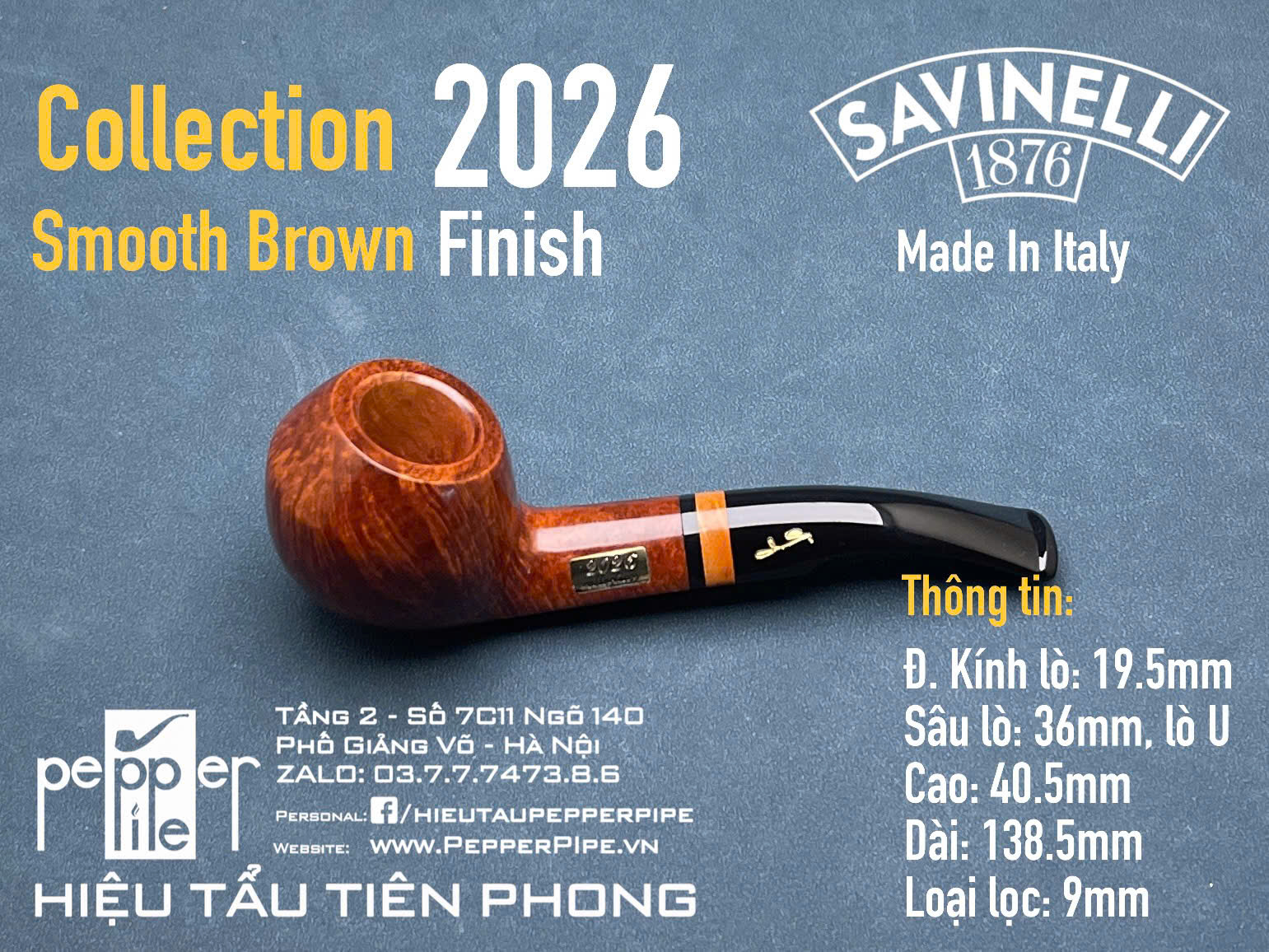 Savinelli Collection 2026 Smooth Brown