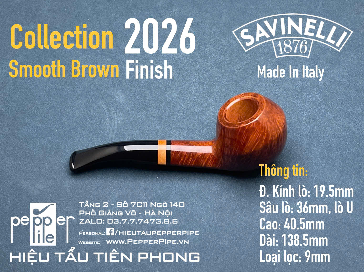 Savinelli Collection 2026 Smooth Brown