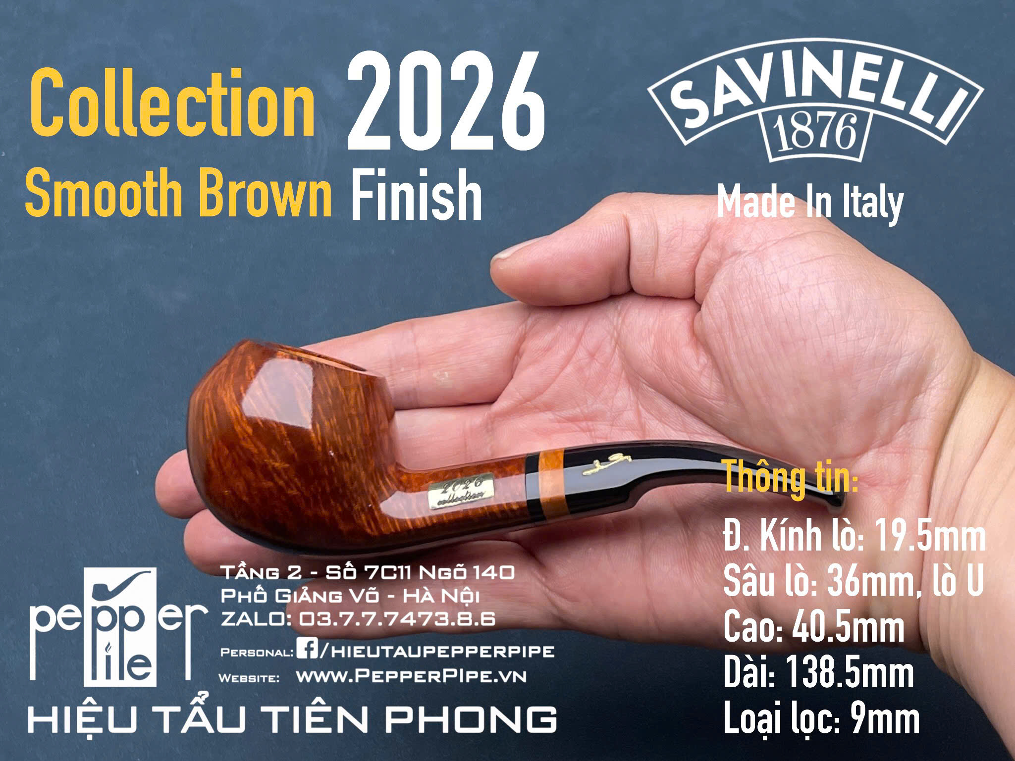 Savinelli Collection 2026 Smooth Brown