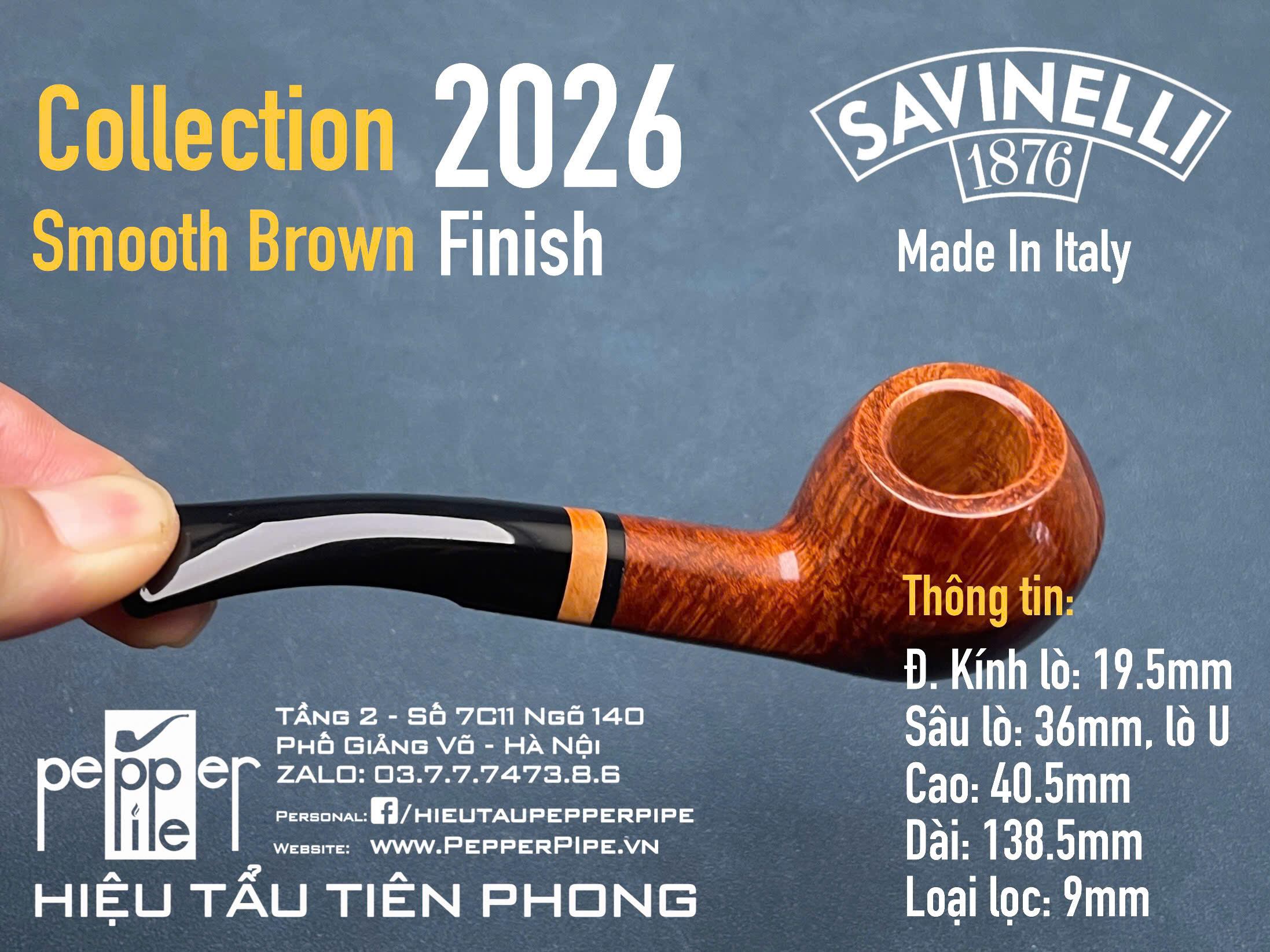 Savinelli Collection 2026 Smooth Brown