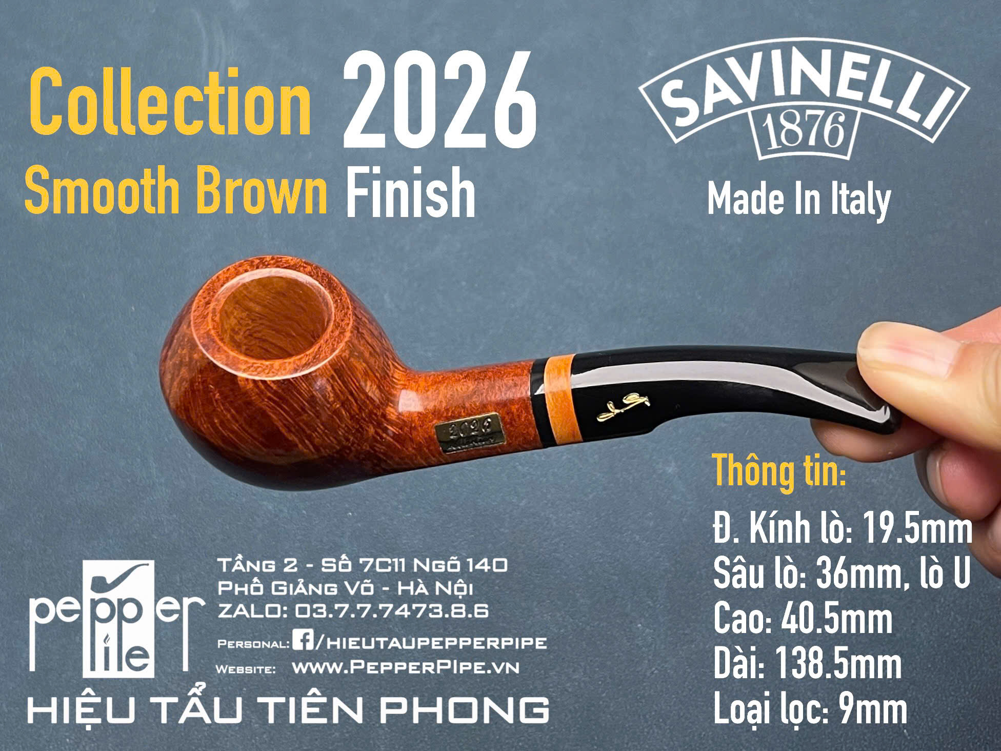 Savinelli Collection 2026 Smooth Brown