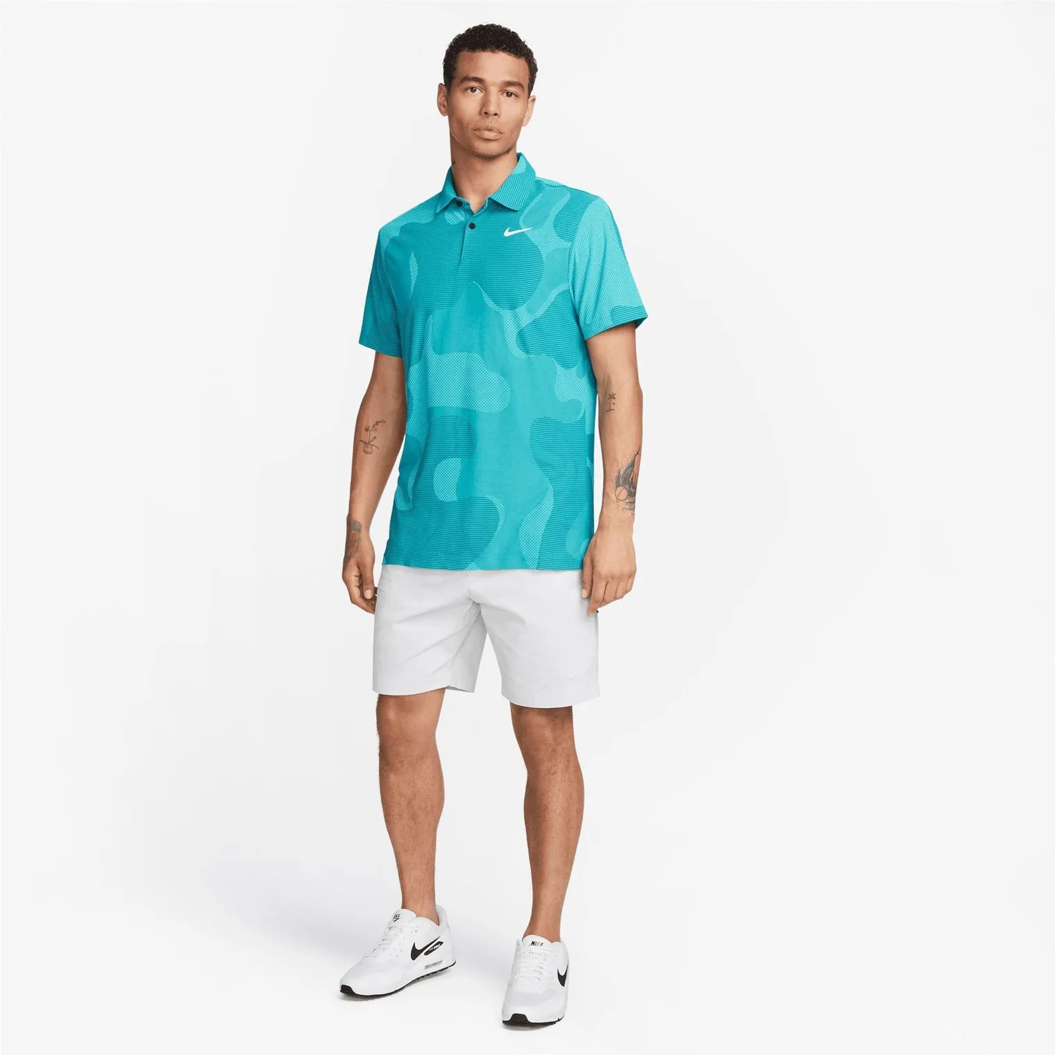 Áo Thun Polo Thể Thao Nam Nike Dri-FIT ADV Tour Camo Golf - Xanh