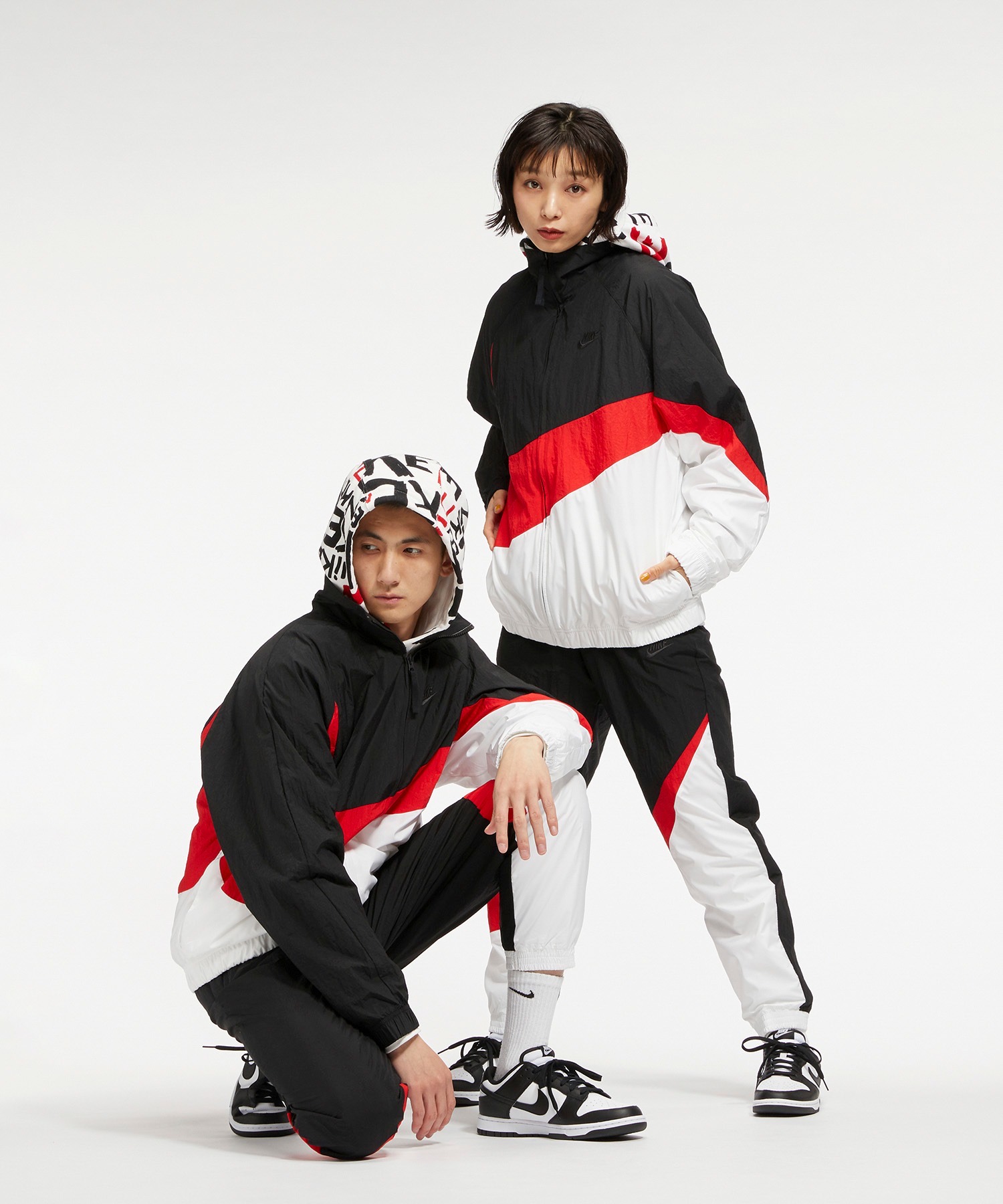 Áo Khoác Gió Unisex Cho Nam Nữ Nike Sportswear Big Swoosh Woven Jacket - Đen/Trắng