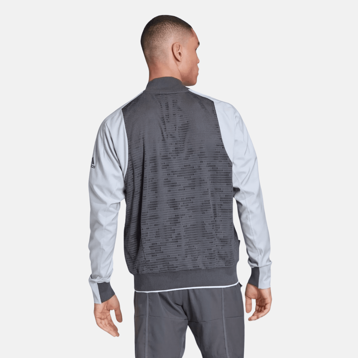 Áo Khoác Bomber Thể Thao Adidas VRCT Primeblue Xám - FB8121