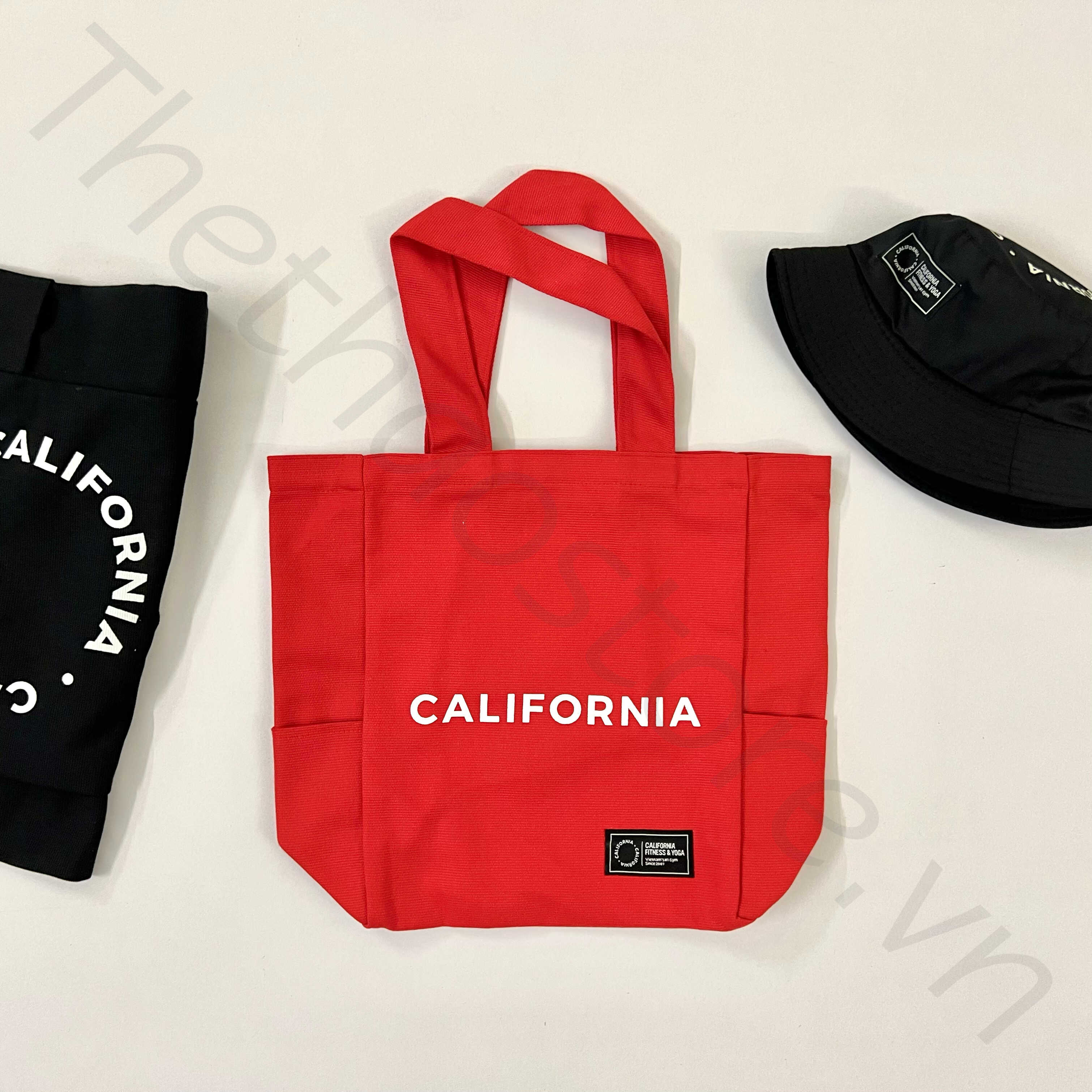 Túi Tote Tiện Ích - Du Lịch - Gym California Bản Đặc Biệt 2 Màu Đỏ - Trắng