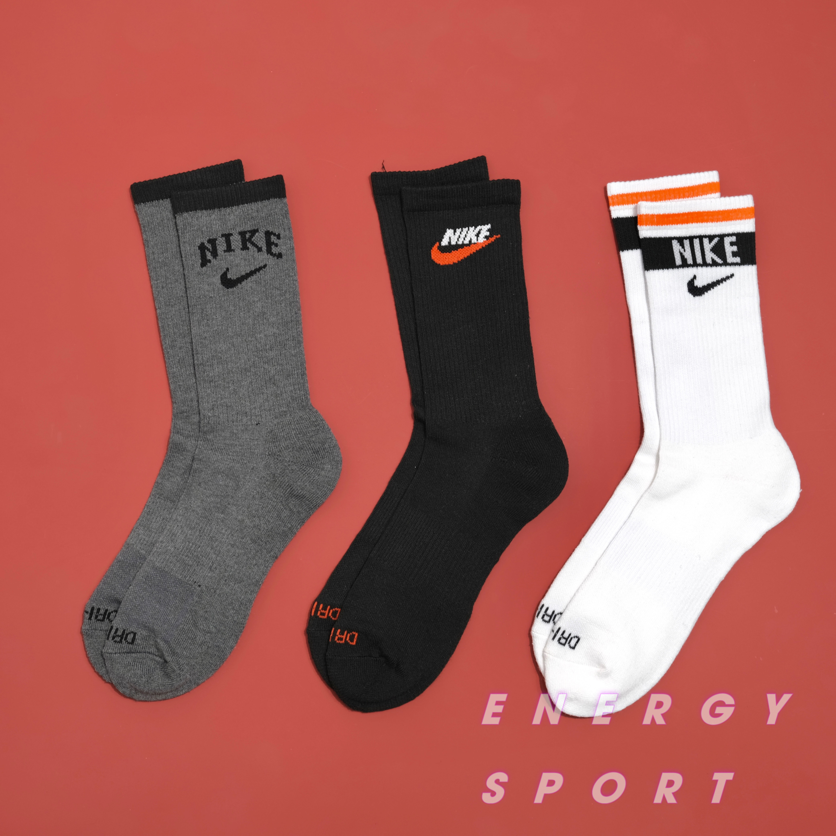 Tất Nike Sportswear Dri-FIT Everyday Plus Cushioned pack 3 đôi