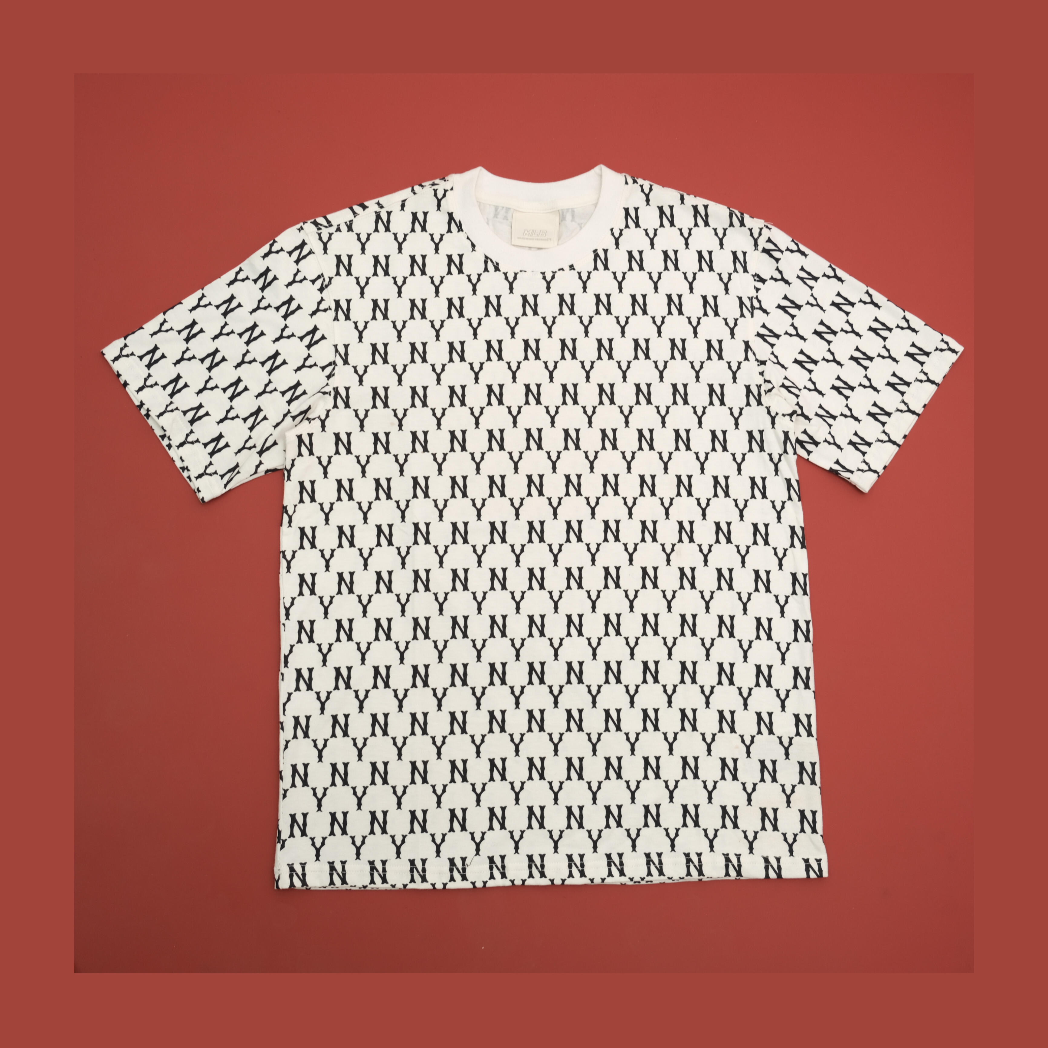 Áo Thun M.L.B Unisex Cho Nam Nữ Cổ Tròn Tay Ngắn Hoạ Tiết In Hoạ Tiết