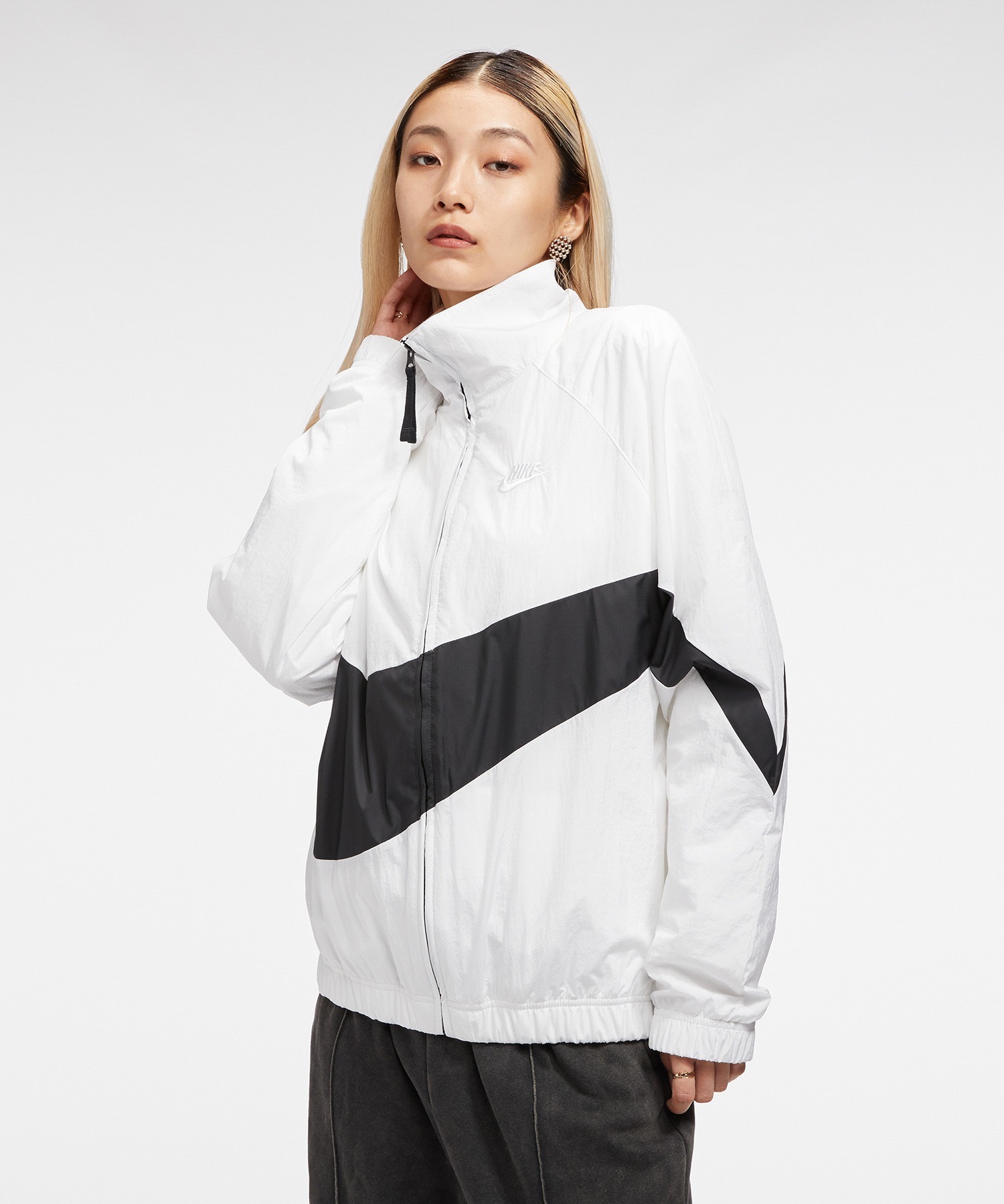 Áo Khoác Gió Unisex Cho Nam Nữ Nike Sportswear Big Swoosh Woven Jacket - Trắng