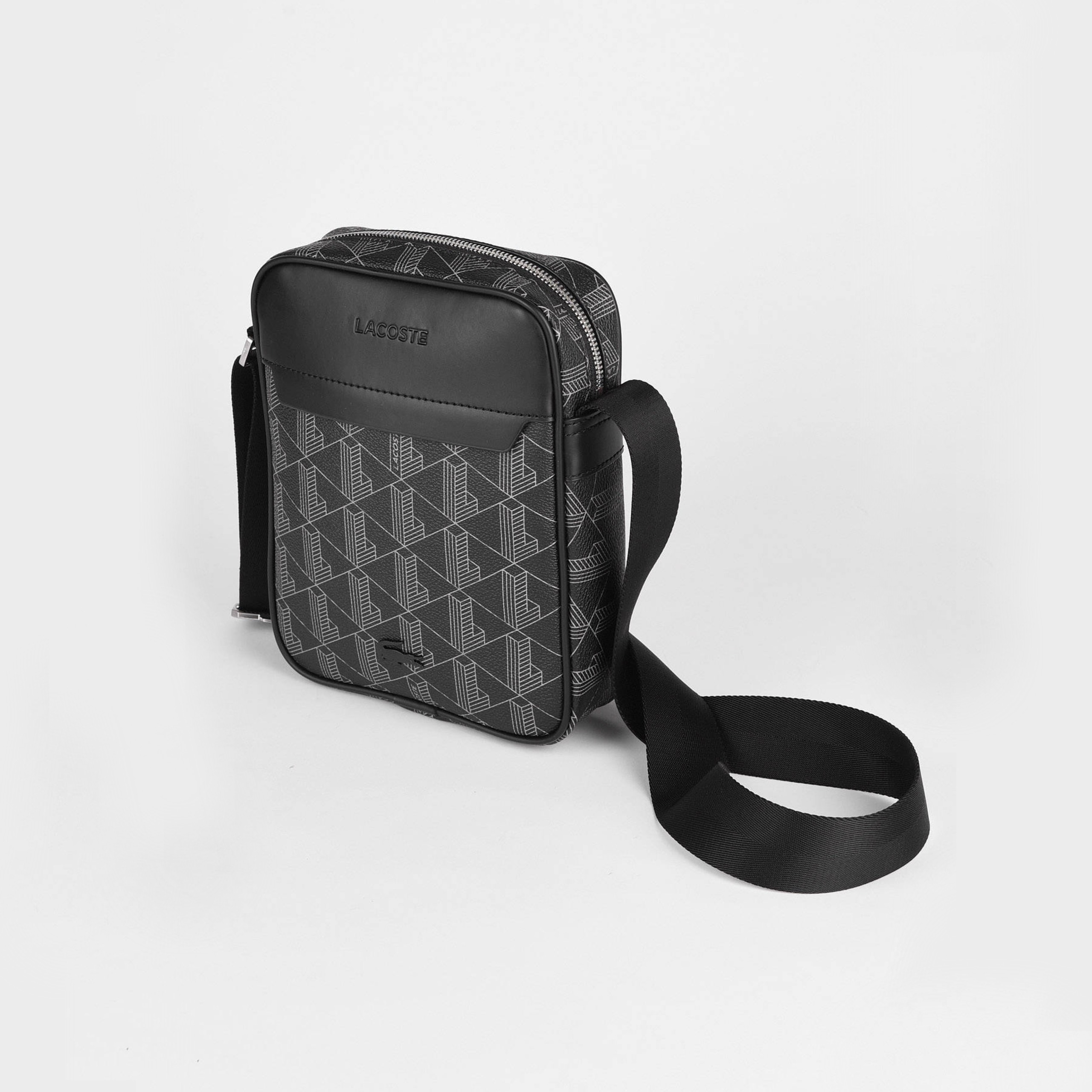 Túi Đeo Chéo Thời Trang Lacoste Black Monogram-pattern Messenger Bag