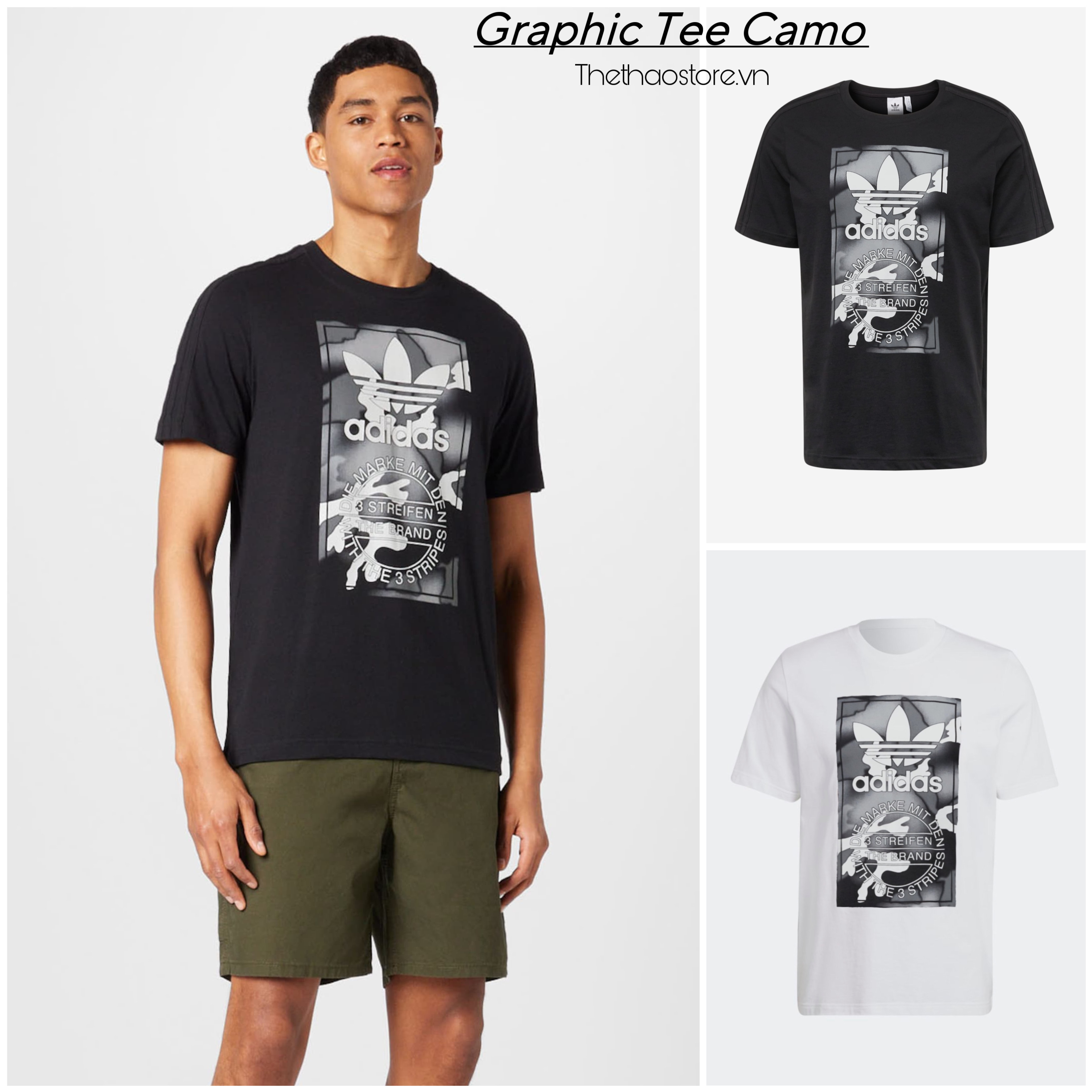 Áo Thun Unisex Nam Nữ Adidas Original Graphic Camo Tee