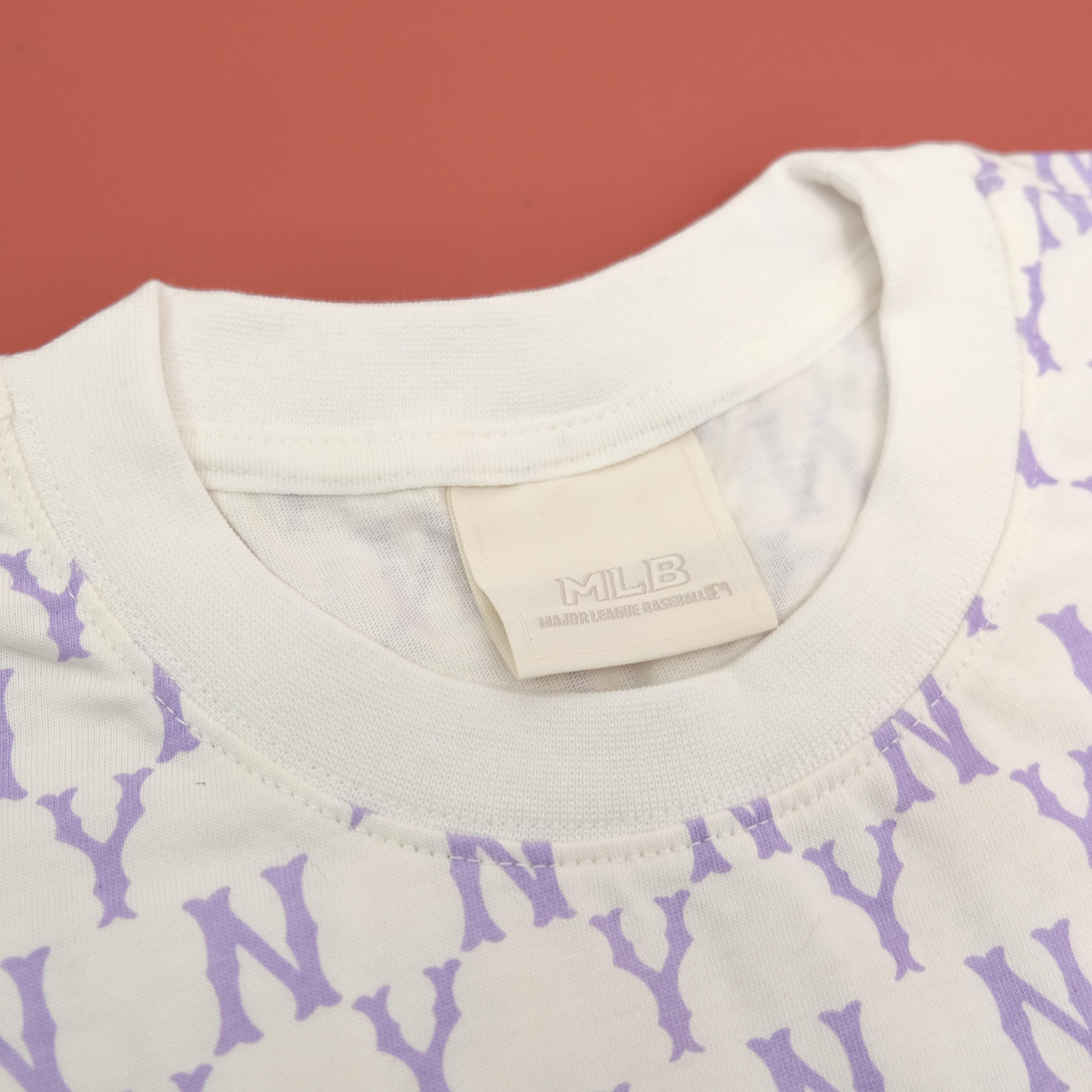 Áo Thun M.L.B Unisex Cho Nam Nữ Cổ Tròn Tay Ngắn Hoạ Tiết In Hoạ Tiết