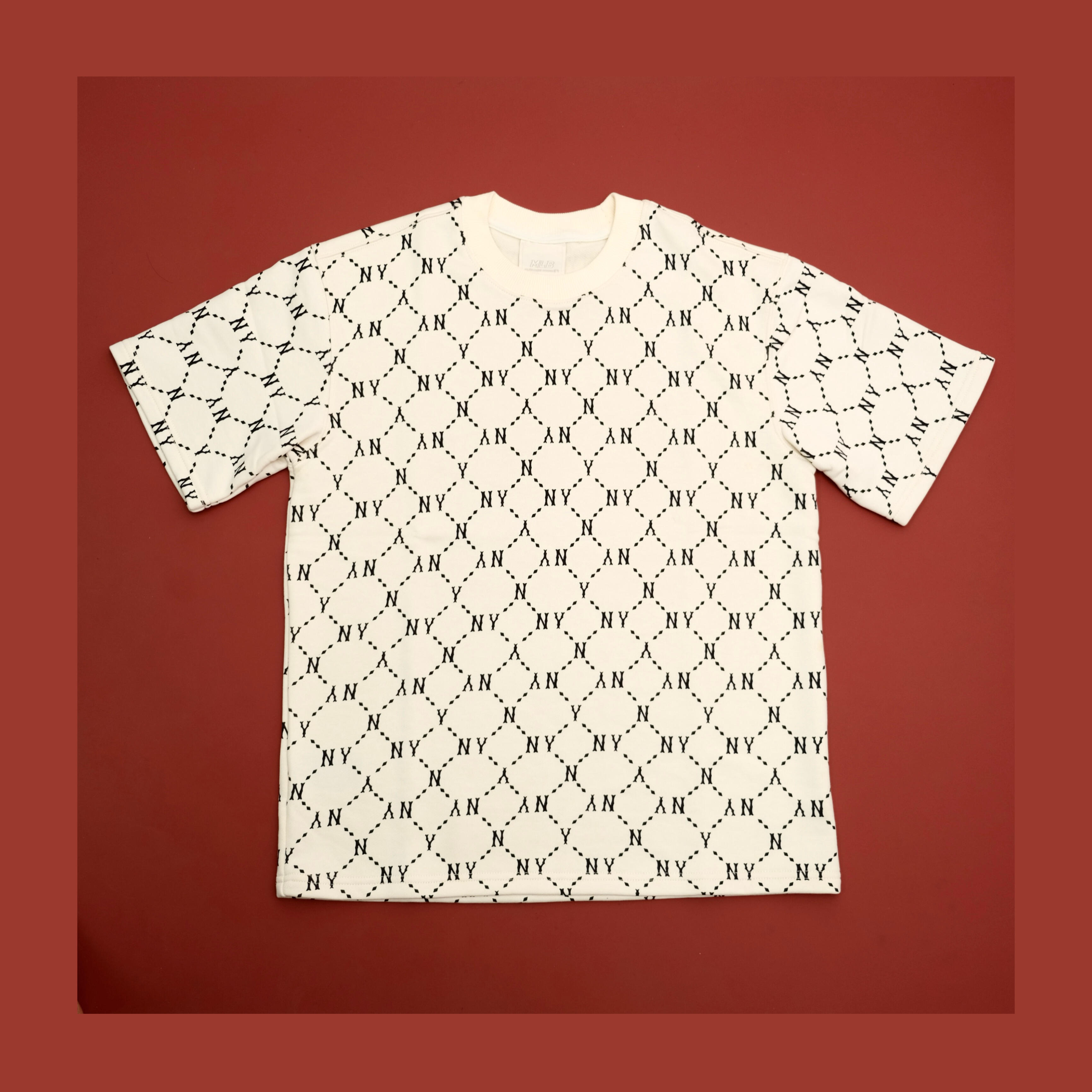 Áo Thun M.L.B Unisex Cho Nam Nữ Cổ Tròn Tay Ngắn Hoạ Tiết In Hoạ Tiết