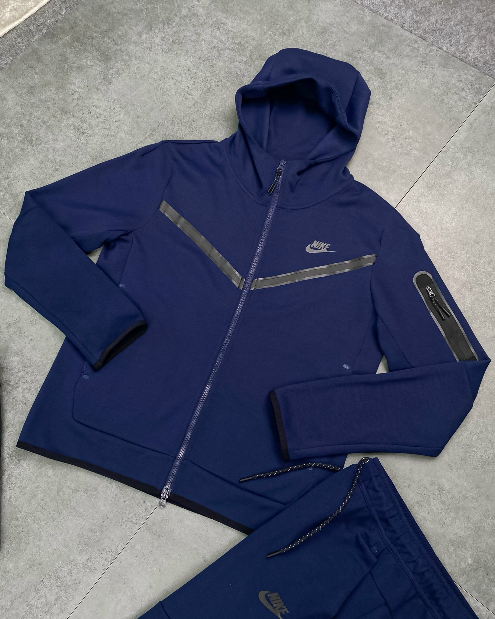 Bộ Quần Áo Thể Thao Nike Sportswear Tech Fleece Men's Full-Zip Hoodie - Navy