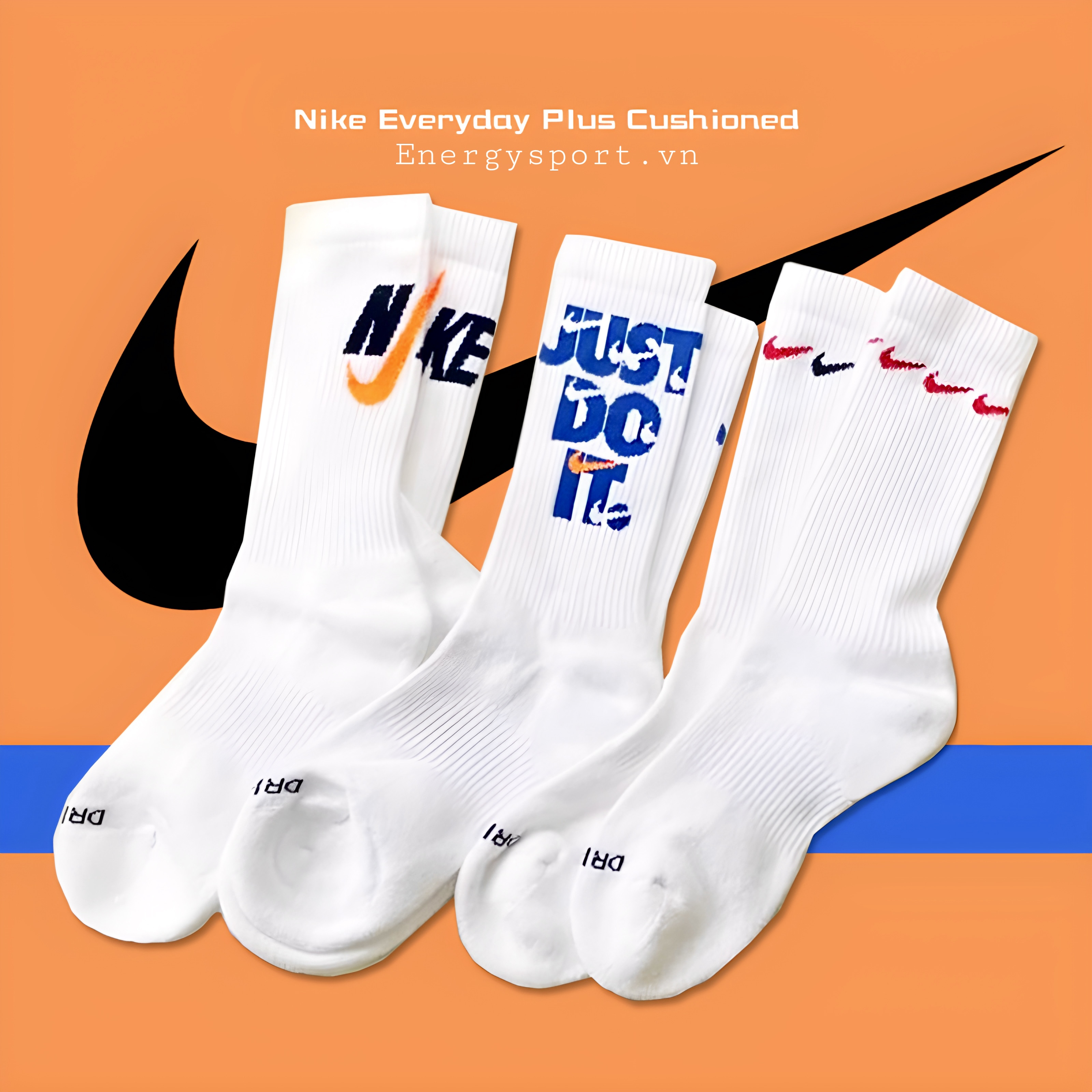 Vớ/ Tất Nike Everyday Plus Cushioned Cổ Cao DH3822-902