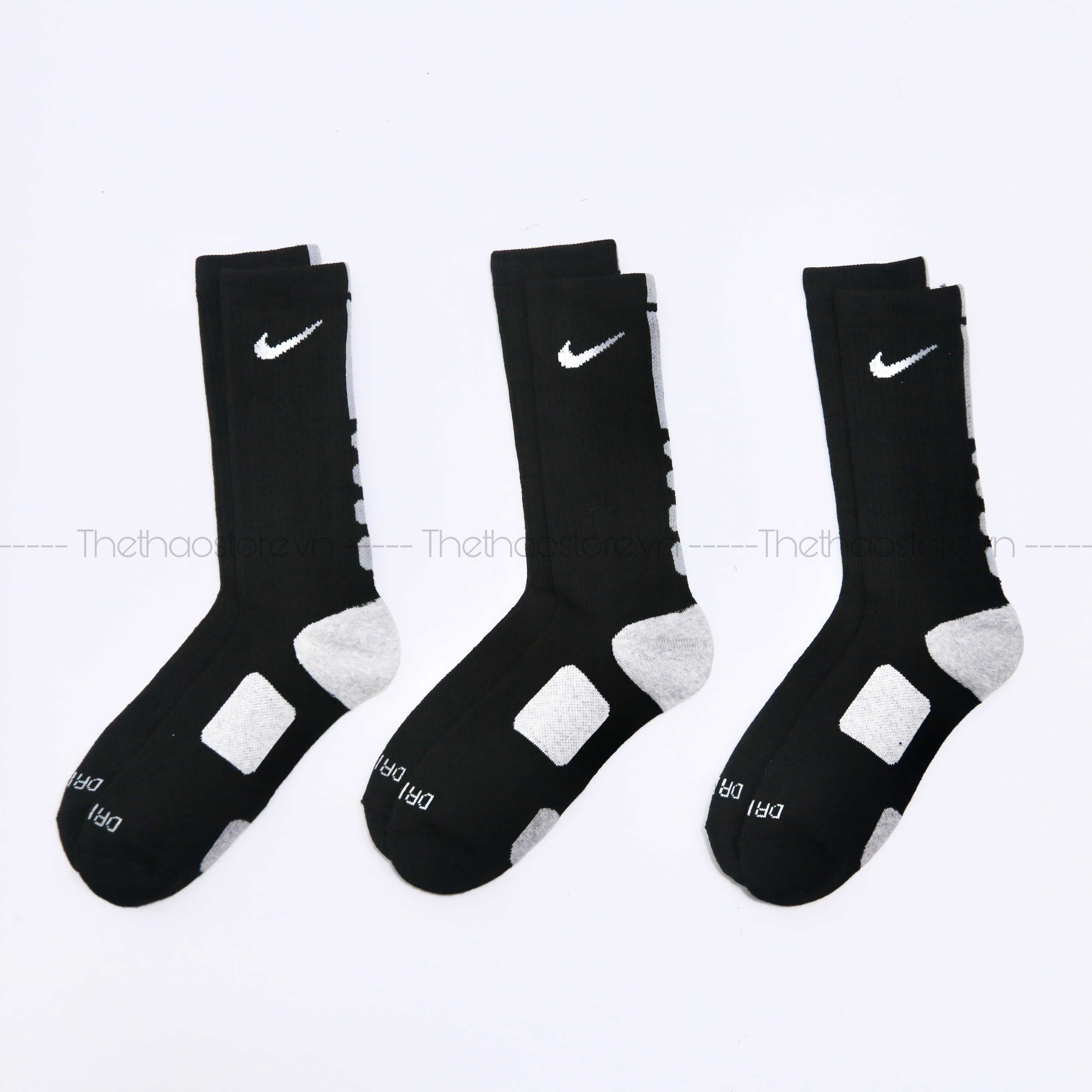 Vớ/ Tất Nike Unisex Elite Crew Basketball Cổ Cao (Đen/Trắng)